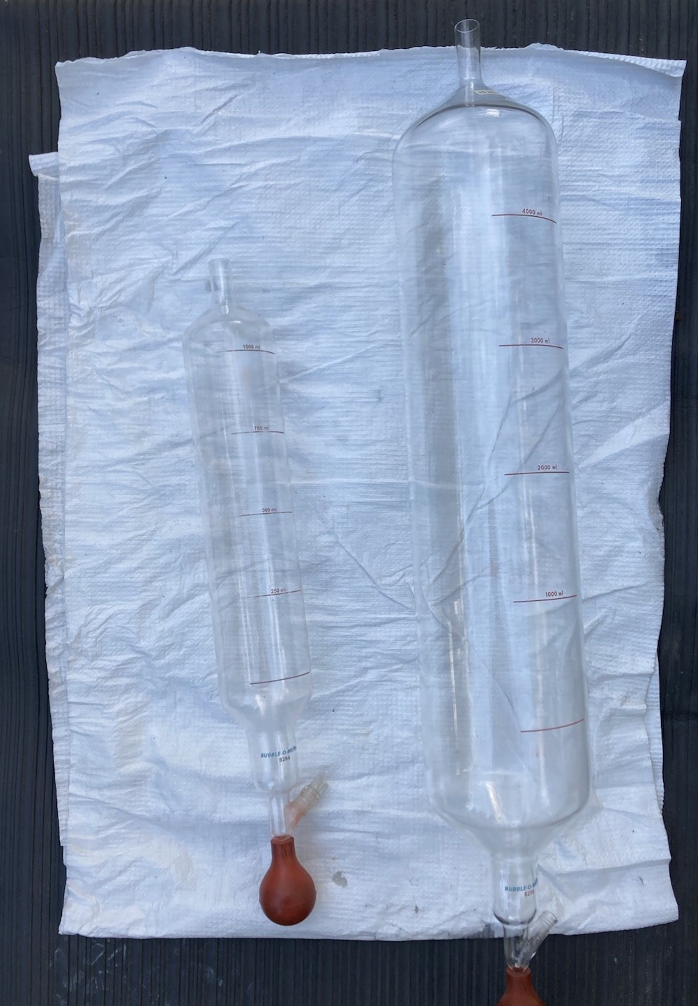 Bubble-O-Meter 8284, 8250 Glass Laboratory Flow Meter 1000ml, 5000ml