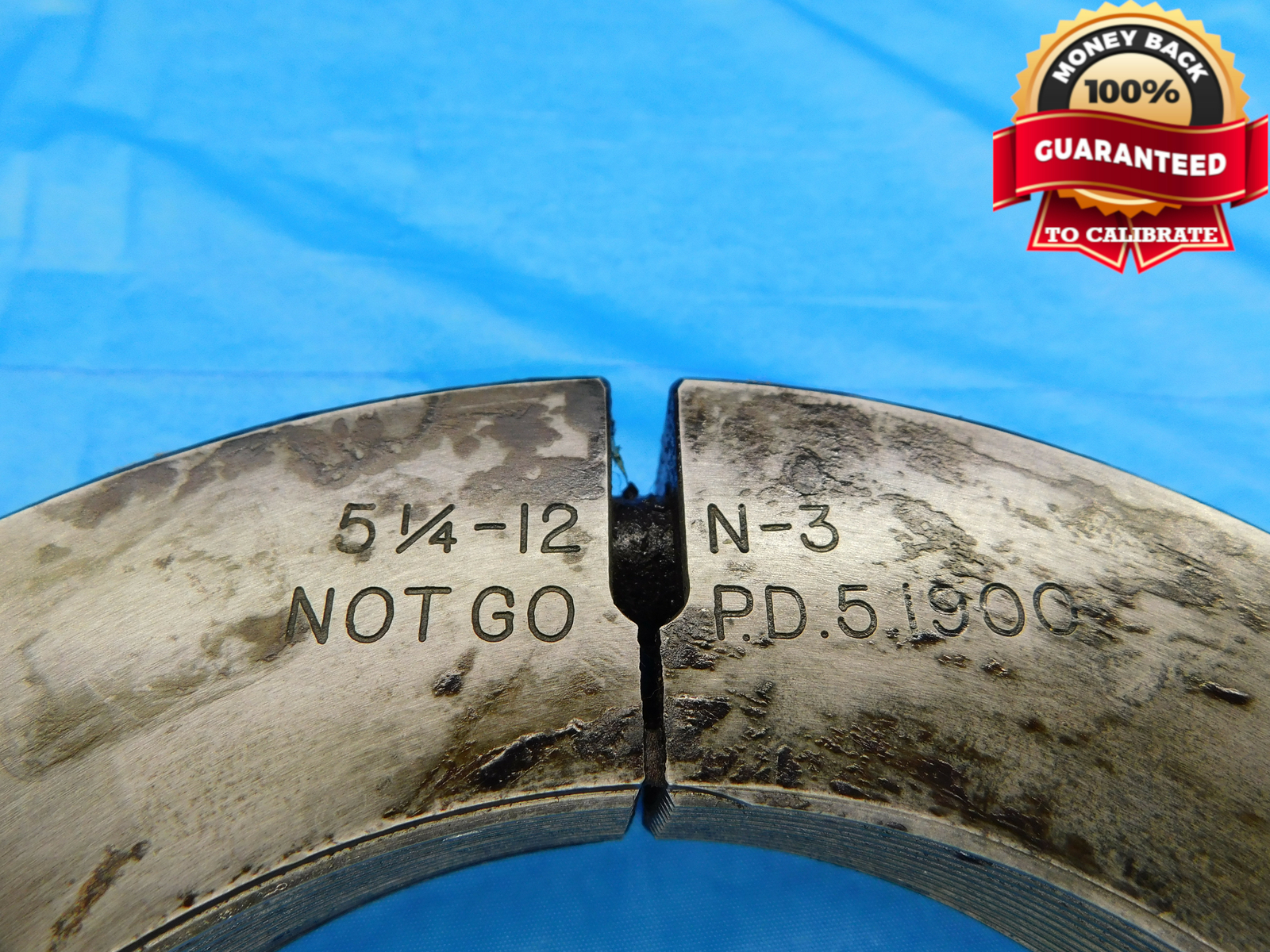 BUDGET 5 1/4 12 N 3 THREAD RING GAGE 5.25 5.250 5.2500 NO GO ONLY P.D. = 5.1900