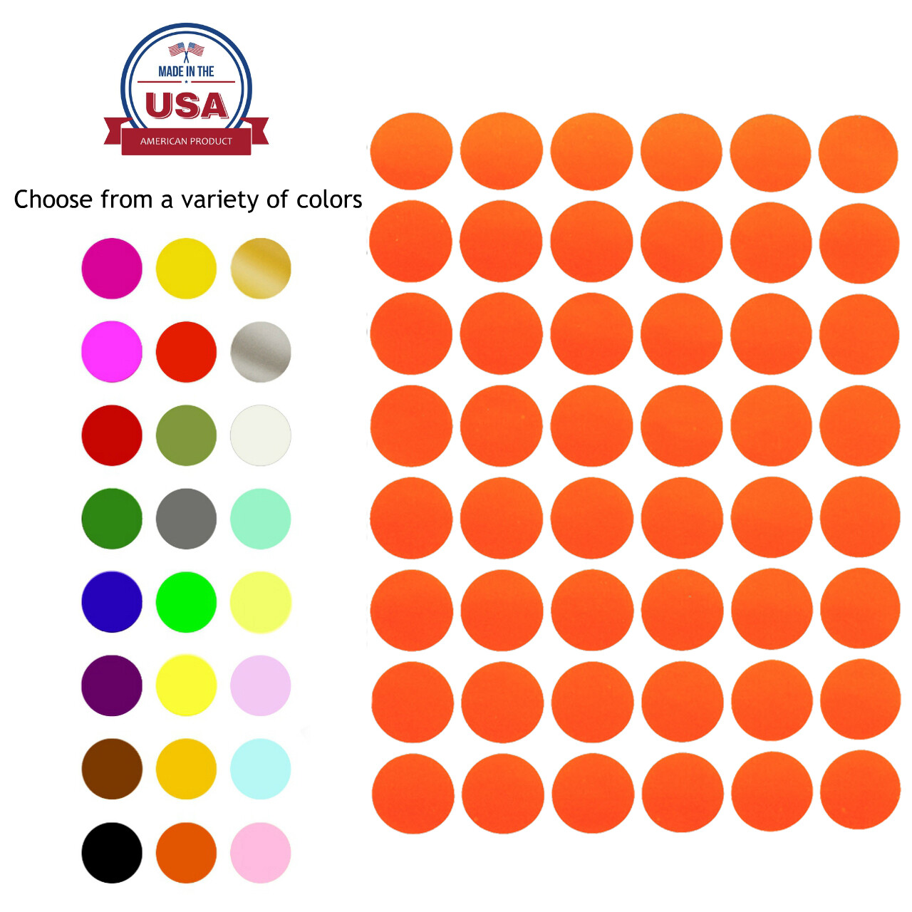 Small Rounded Color Circle Stickers ~3/4 Inch Labels 17 mm Craft Dots 720 Pack