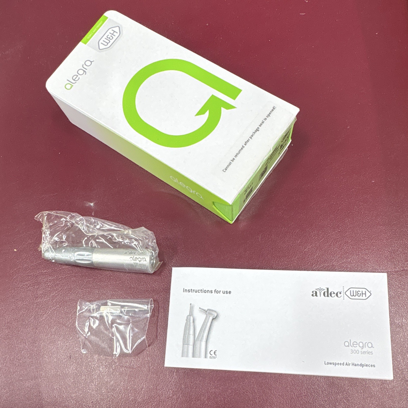 A-dec W&H Alegra 300 Series HE-43T Low Speed Contra Angle Autochuck 4-Hole
