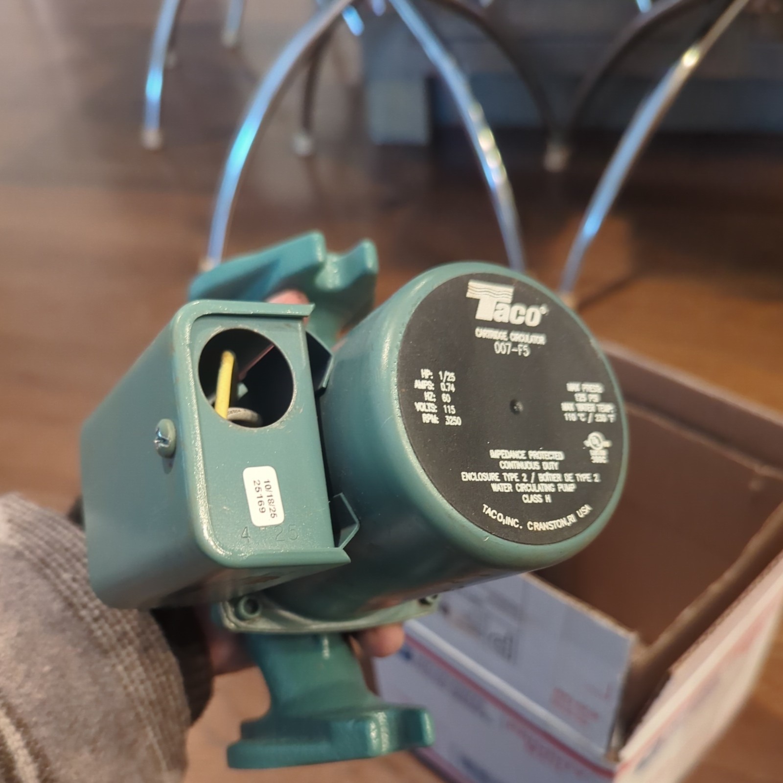 Taco 007-F5 Cast Iron Circulator Pump 1/25 hp 115V 3250 RPM