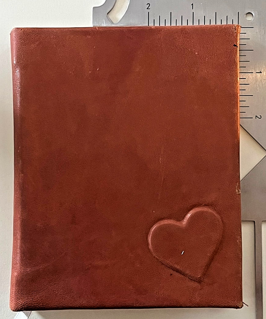 Handmade Leather Journal Hand Sewn Cotton Linen Paper Vintage Boudoir Endpapers