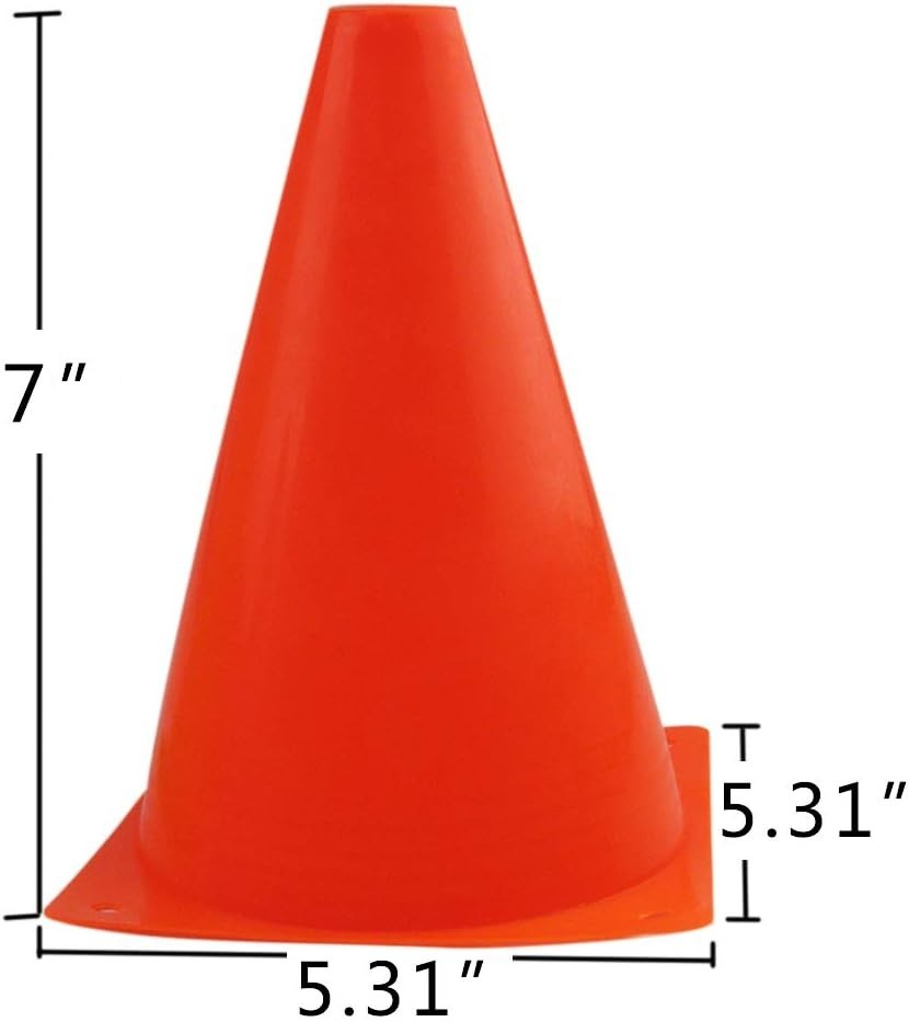 Ergonomic 7″ Training Cones – Lightweight & Stackable for All Sports Activities