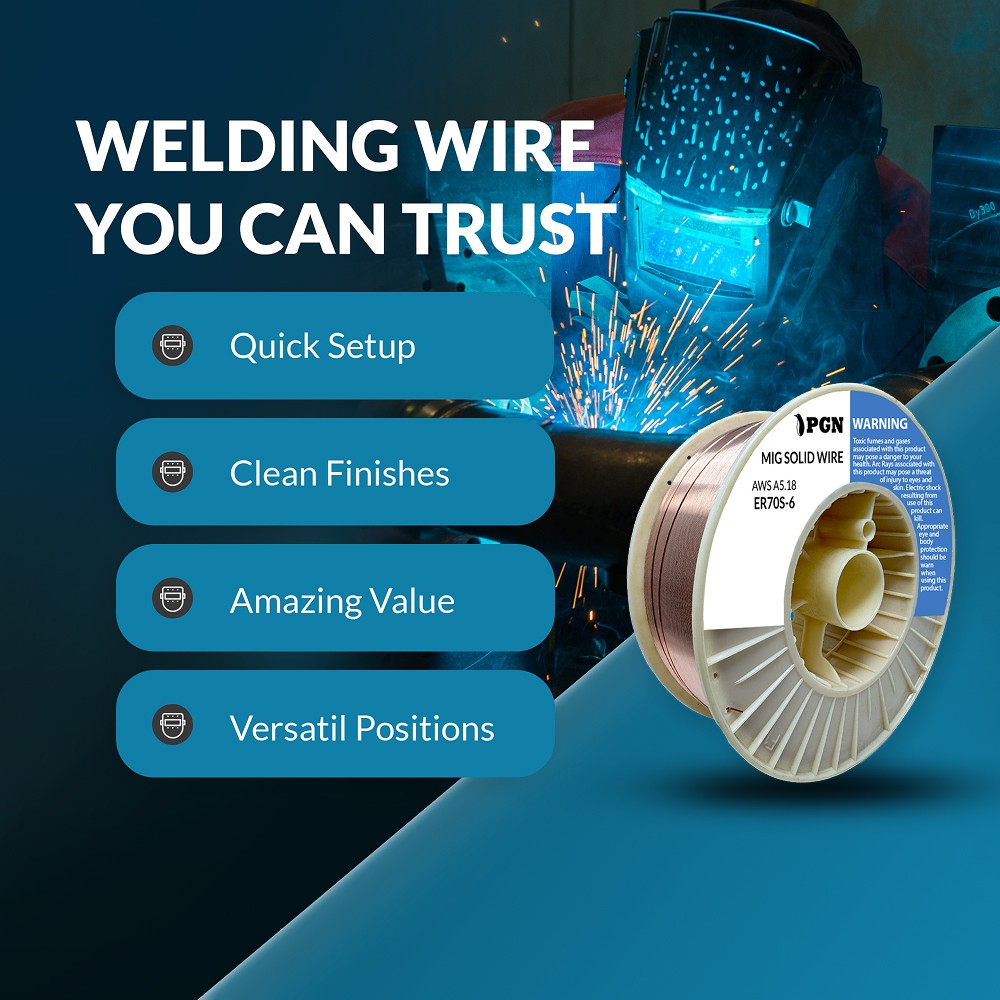 ER70S-6 .035″ – 44-Lb – Mild Steel MIG Welding Wire – Shatterproof ABS Spool