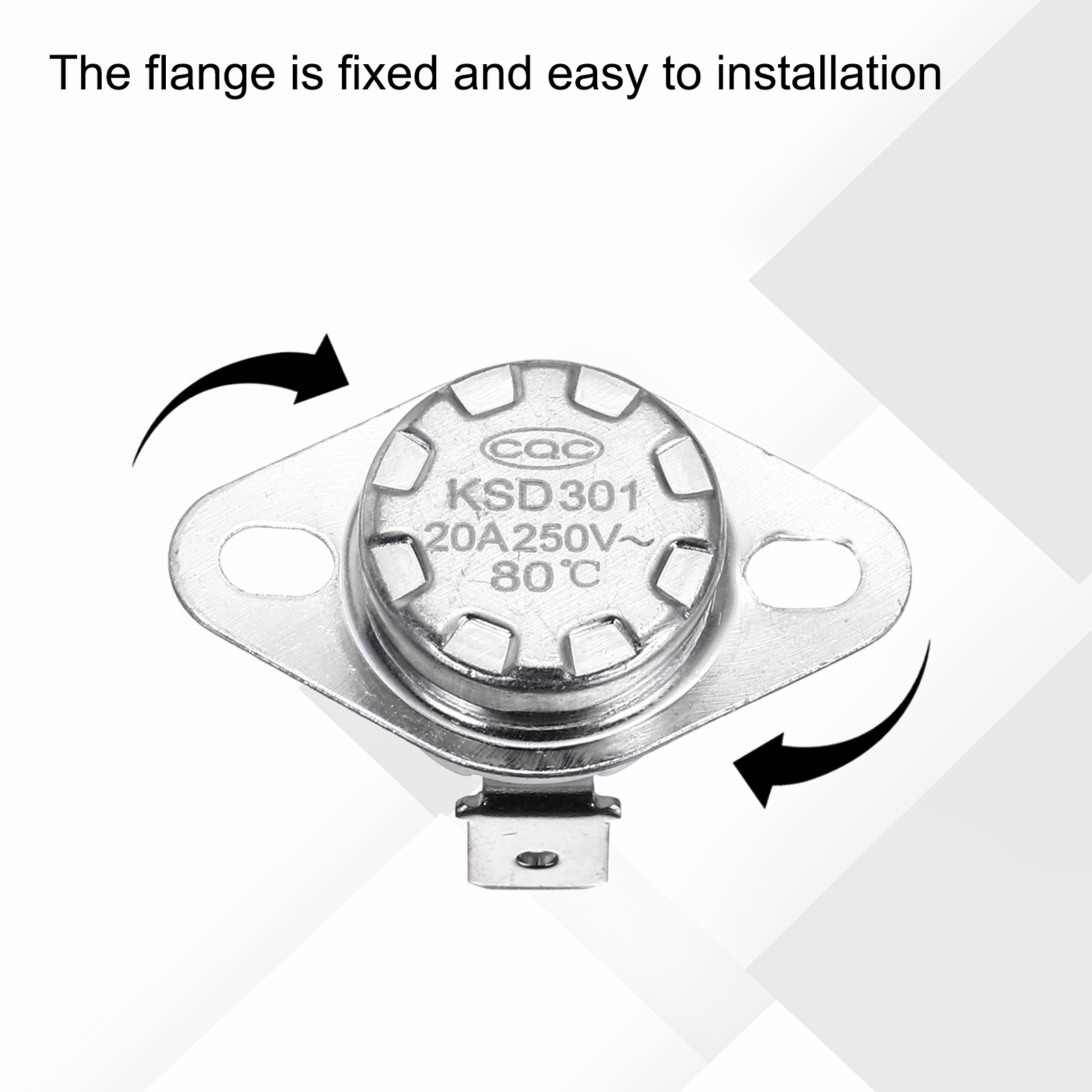 2 Pcs KSD301 Thermostat 80°C/176°F 20A N.C with Terminal Wire