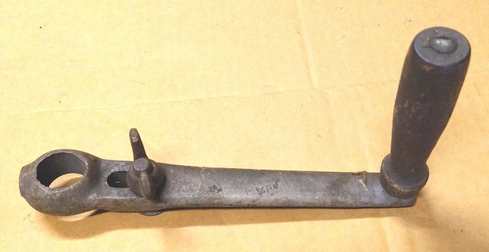 Antique wood Mill machine Table elevation Crank handle milling parts hand tool