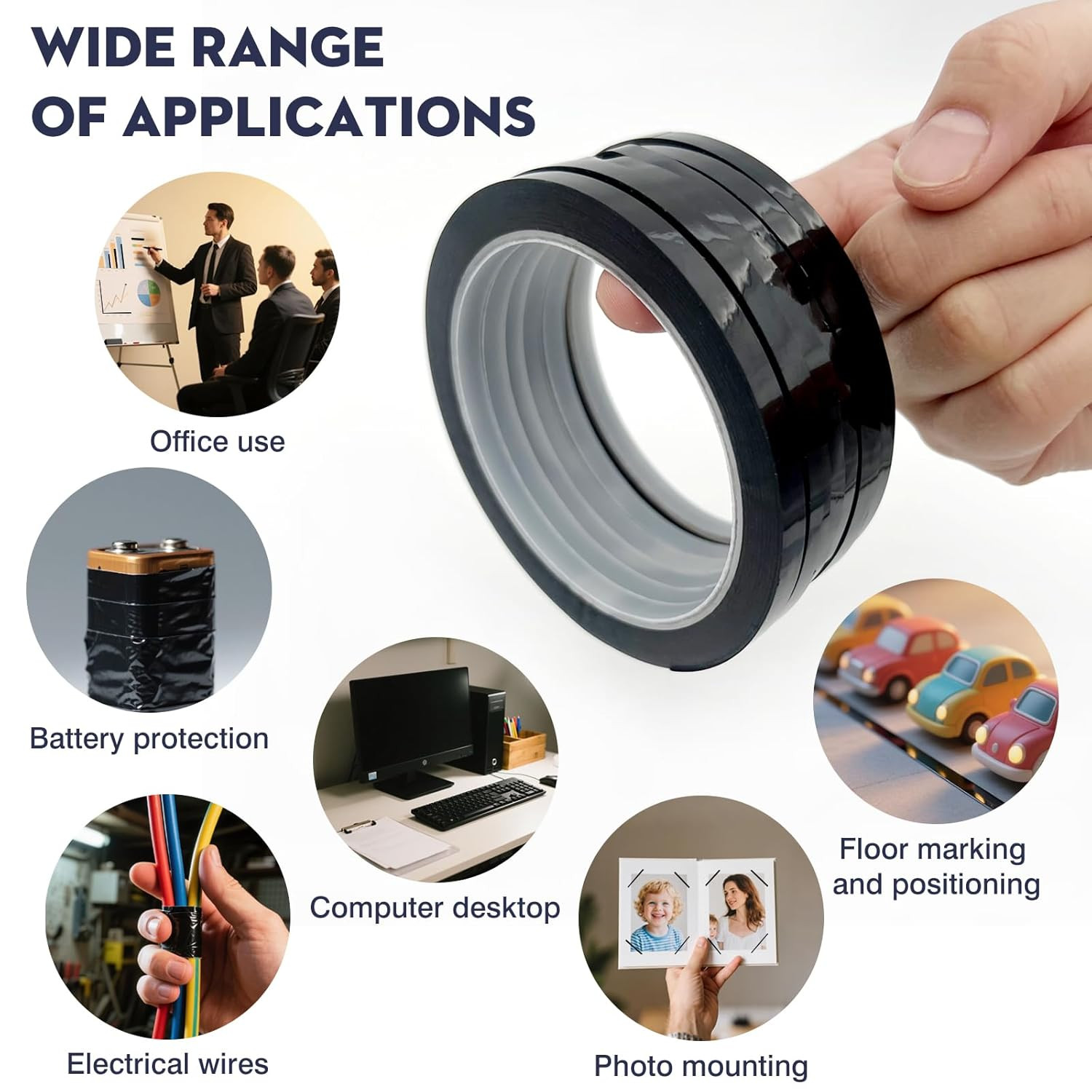 6 Rolls 1/4″” Vinyl Pinstripe Tape – Thin Dry Erase Board & Chart Tape for Grid