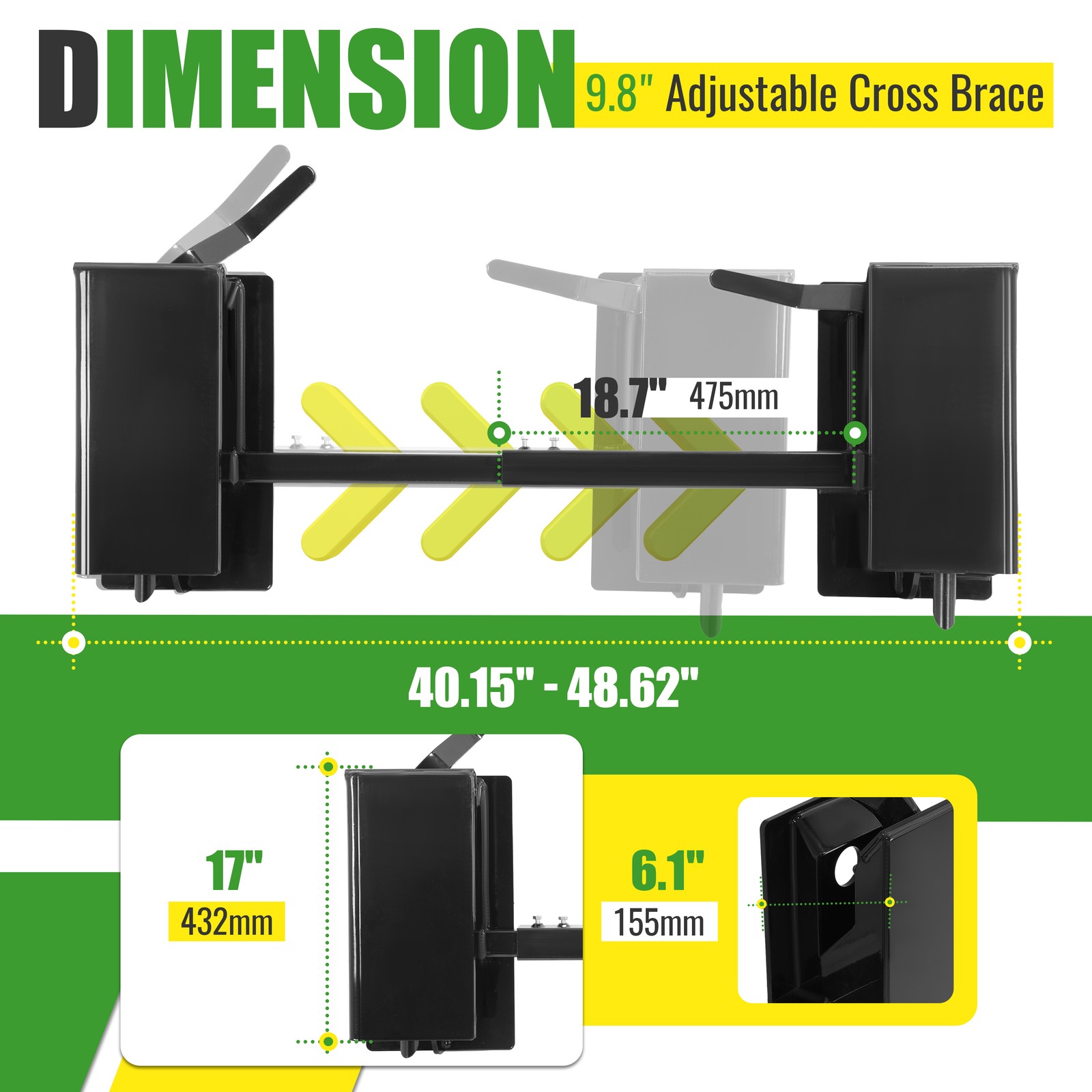 New Adjustable Skid Steer Quick Tach Conversion Adapter Plate Attachment 4000LBS