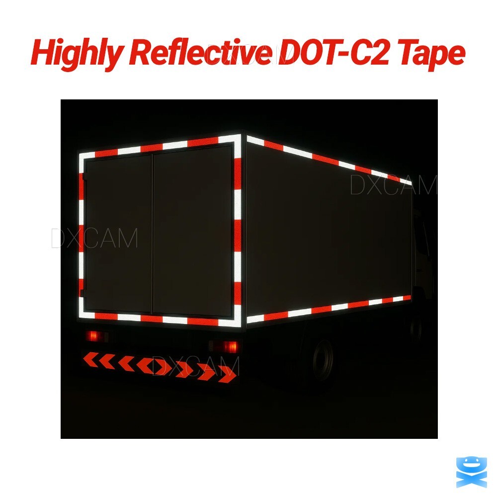 2″x150′ DOT-C2 Premium Reflective Red and White Conspicuity Tape Trailer 1 Roll
