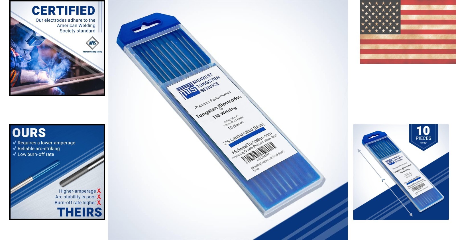 Versatile 10-Pack 0.040» TIG Electrodes – 2% Lanthanated for Any Welding Job