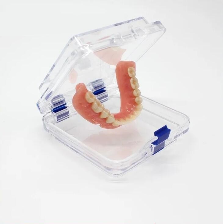 10x Denture False Inlay Teeth Membrane Case Hinged Display Jewelry Box 10x10x4cm