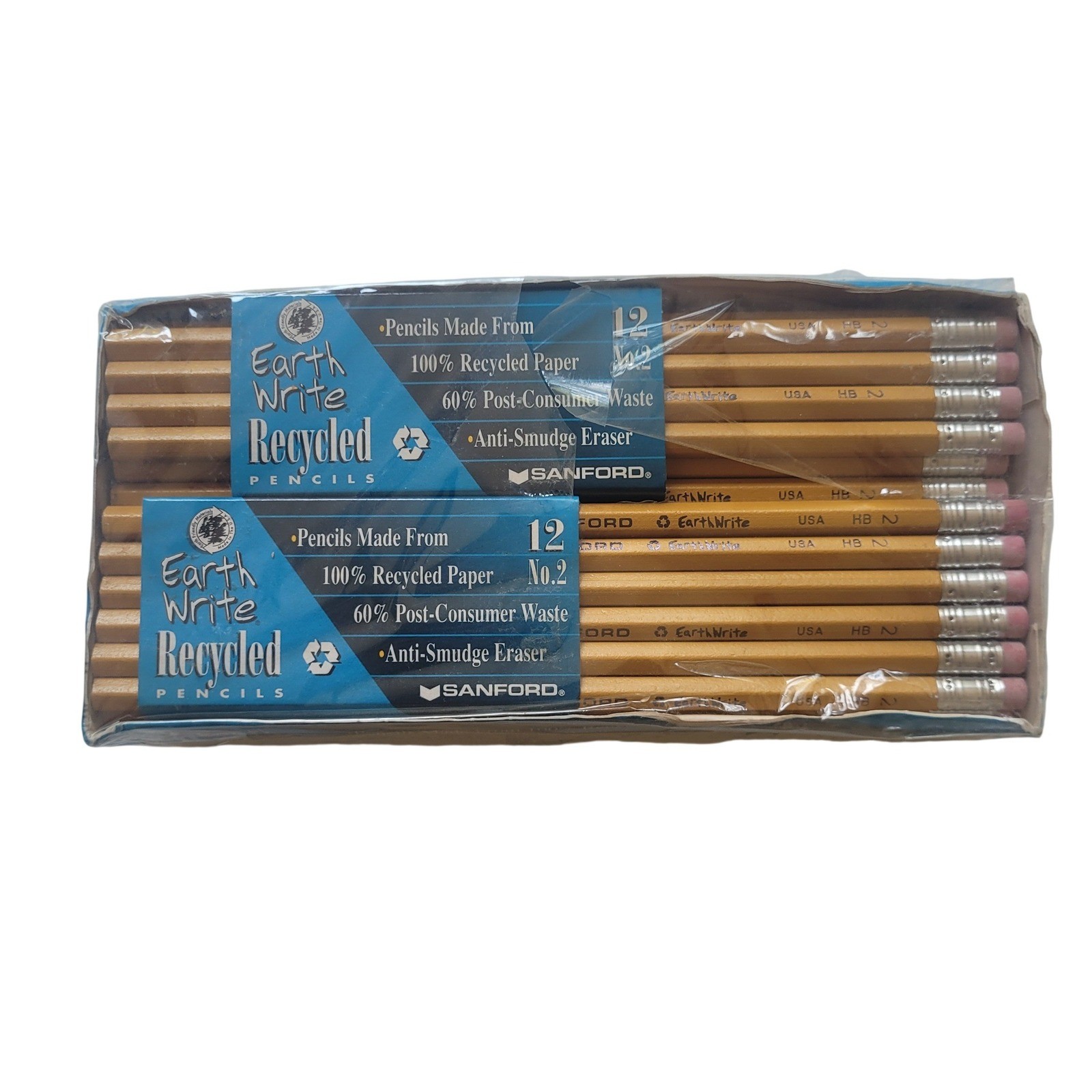 Sanford Earth Write Recycled Pencils No. 2 HB 46 Count 1998 Vintage USA 22017