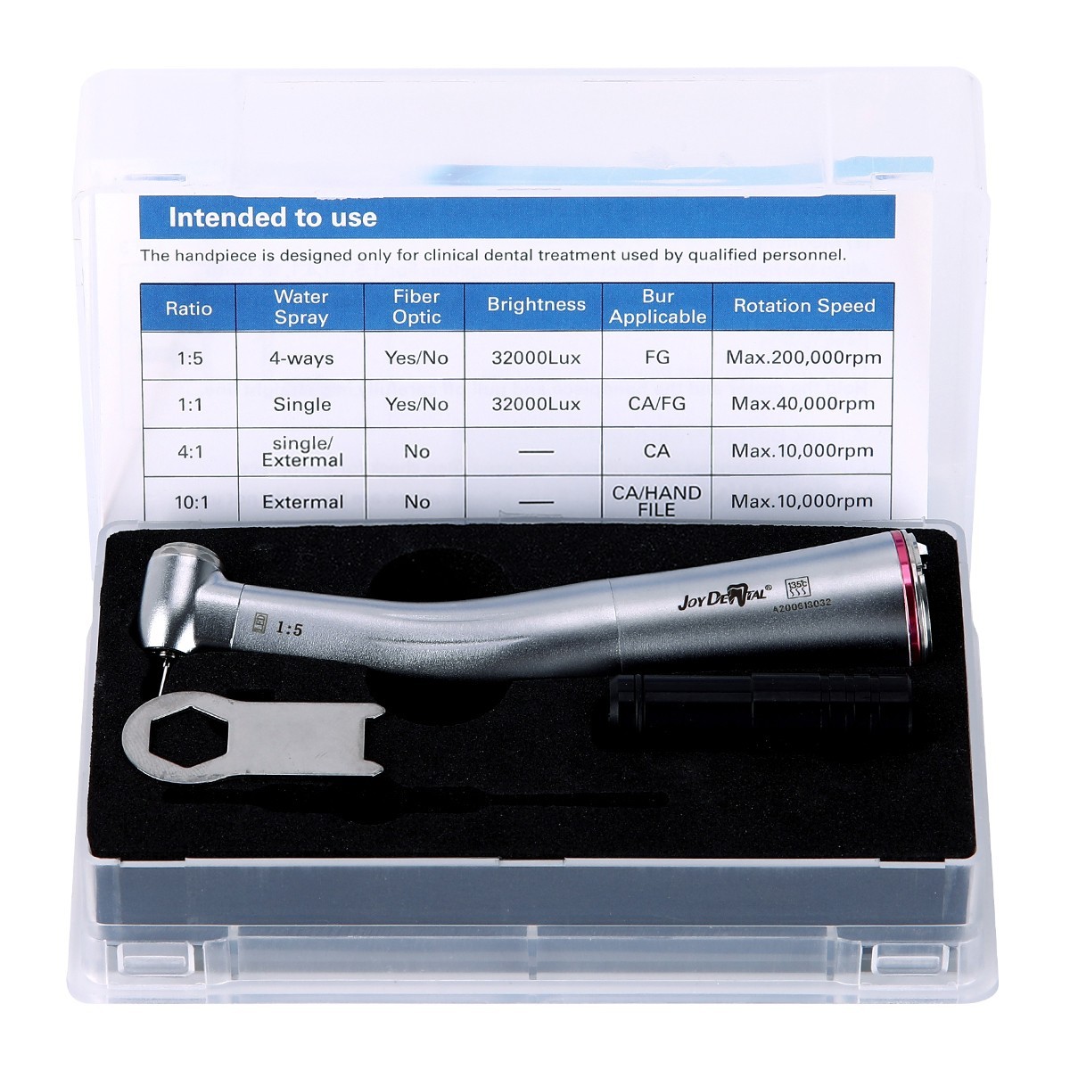 AZDENT Dental Electric LED Micro Motor Brushless / LED 1:5 Increase Contra Angle