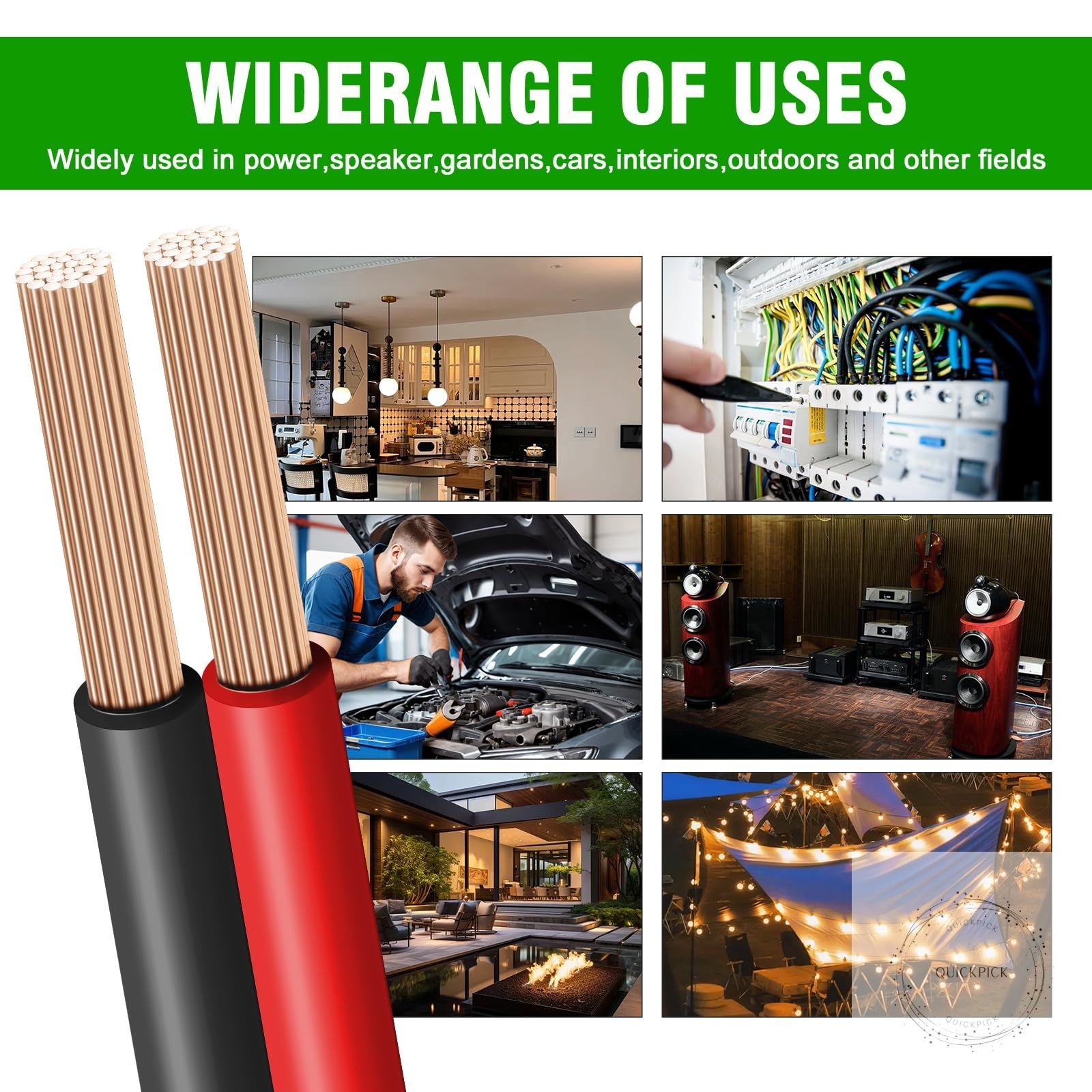 18 Gauge Wire 100FT, 2 Conductors Electrical Wire Red and Black Cable Low Voltag