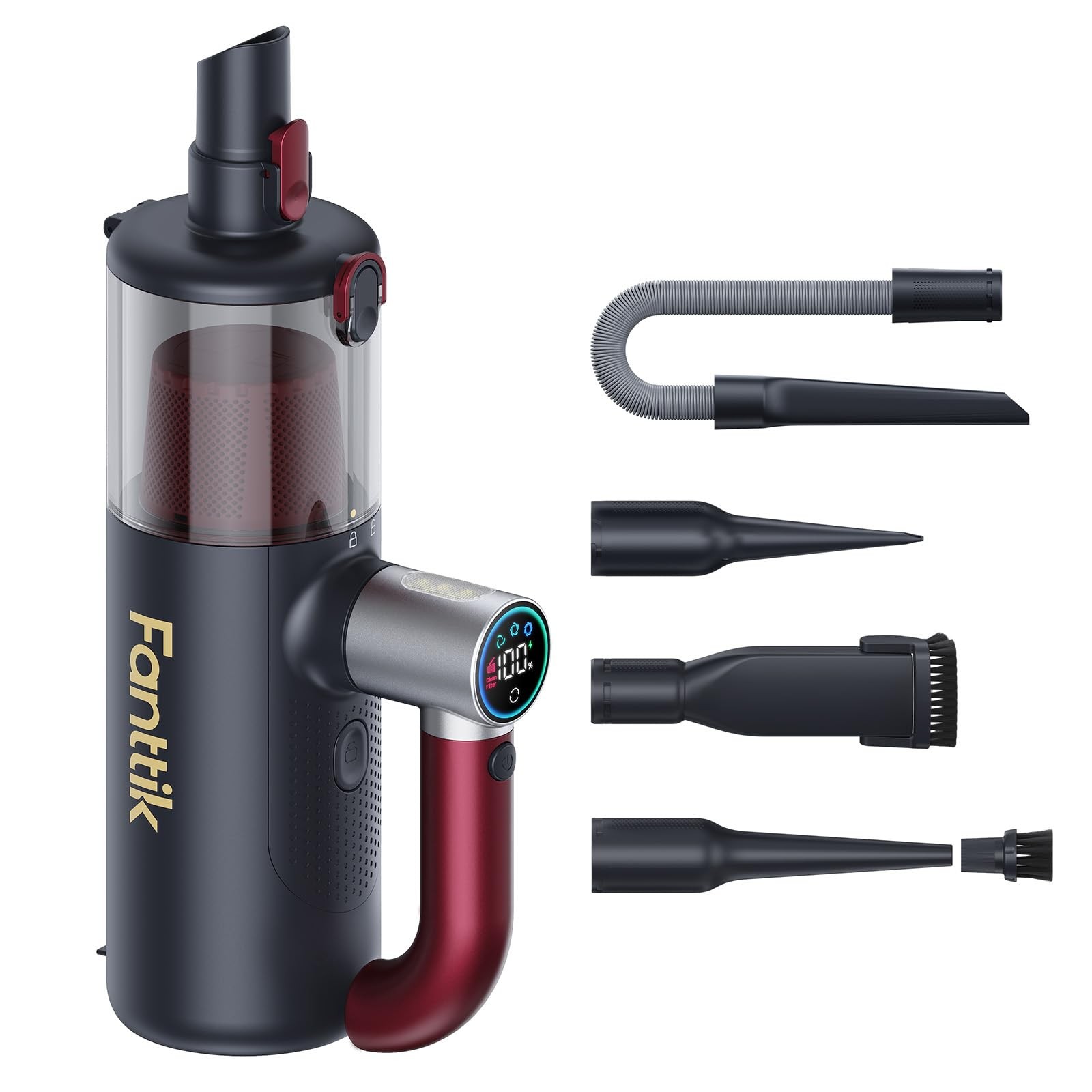 Fanttik Cruise V11 APEX Handheld Vacuum Cordless, 4-in-1 Cleaner Red