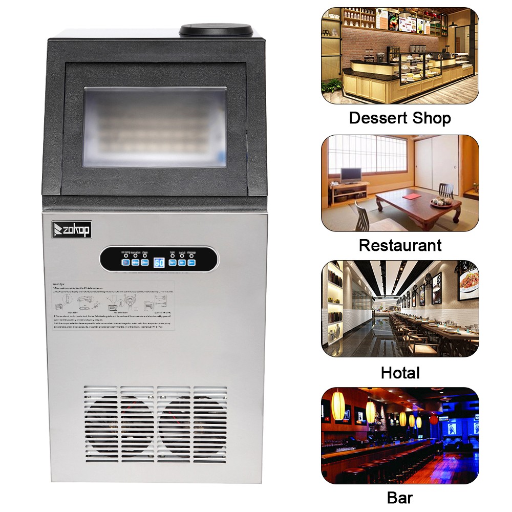 110lb Built-in Commercial Ice Maker Stainless Steel Bar Restaurant Cube Machine