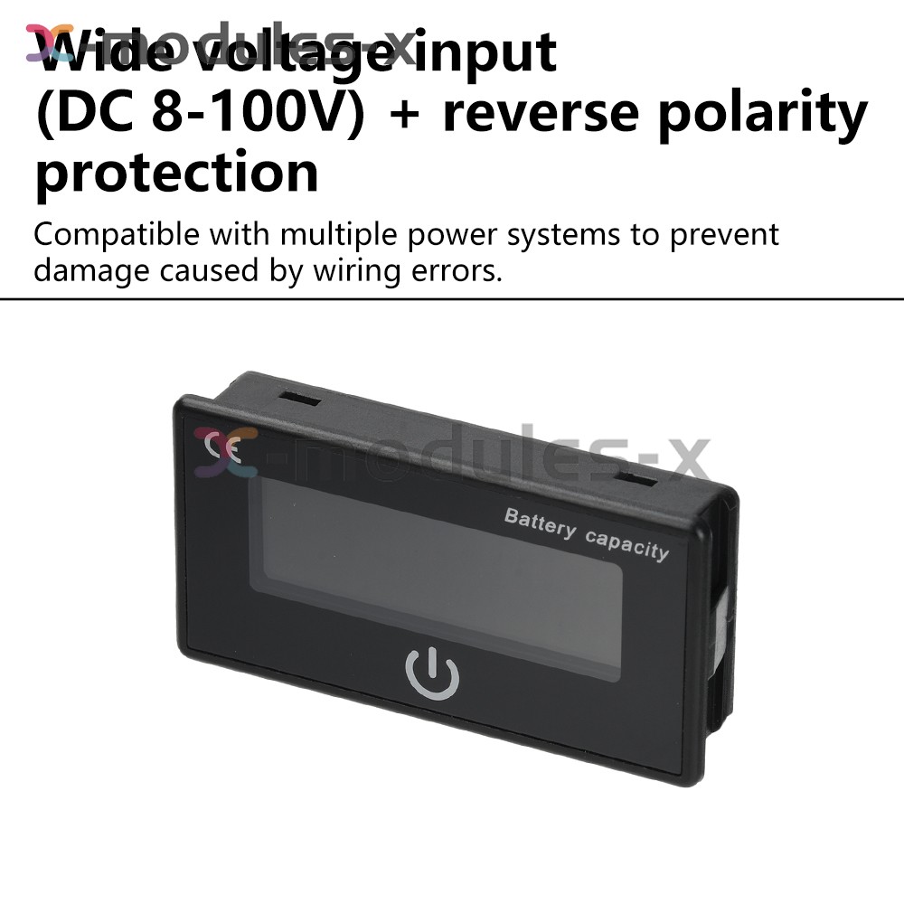 DC8-100V Battery Indicator Percentage Battery Voltage & Temperature Tester Meter