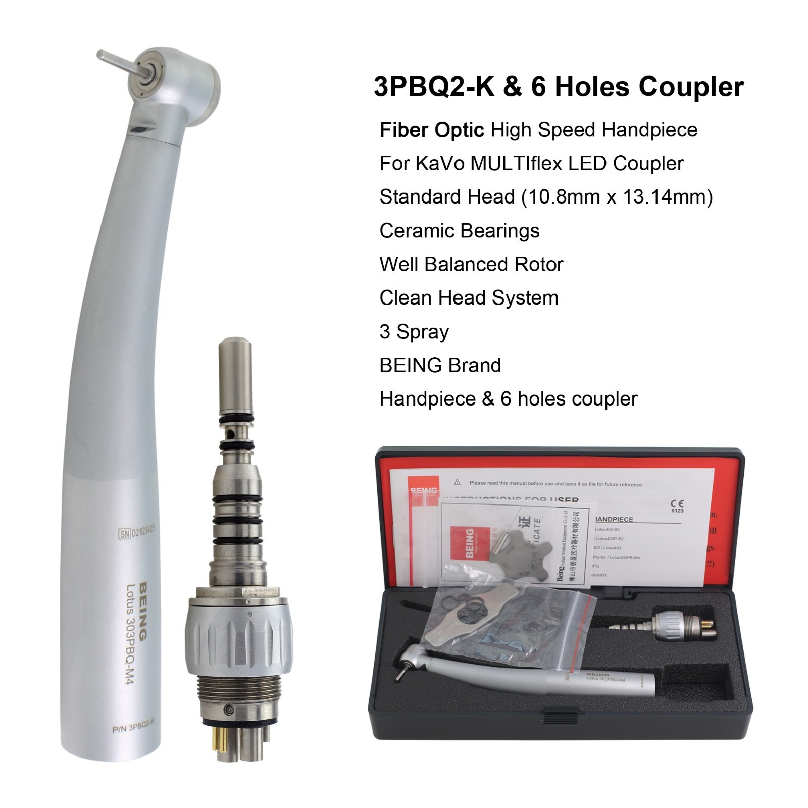 COXO Dental High Speed Handpiece Surgical 45 Degree Fiber Optic For KaVo Coupler