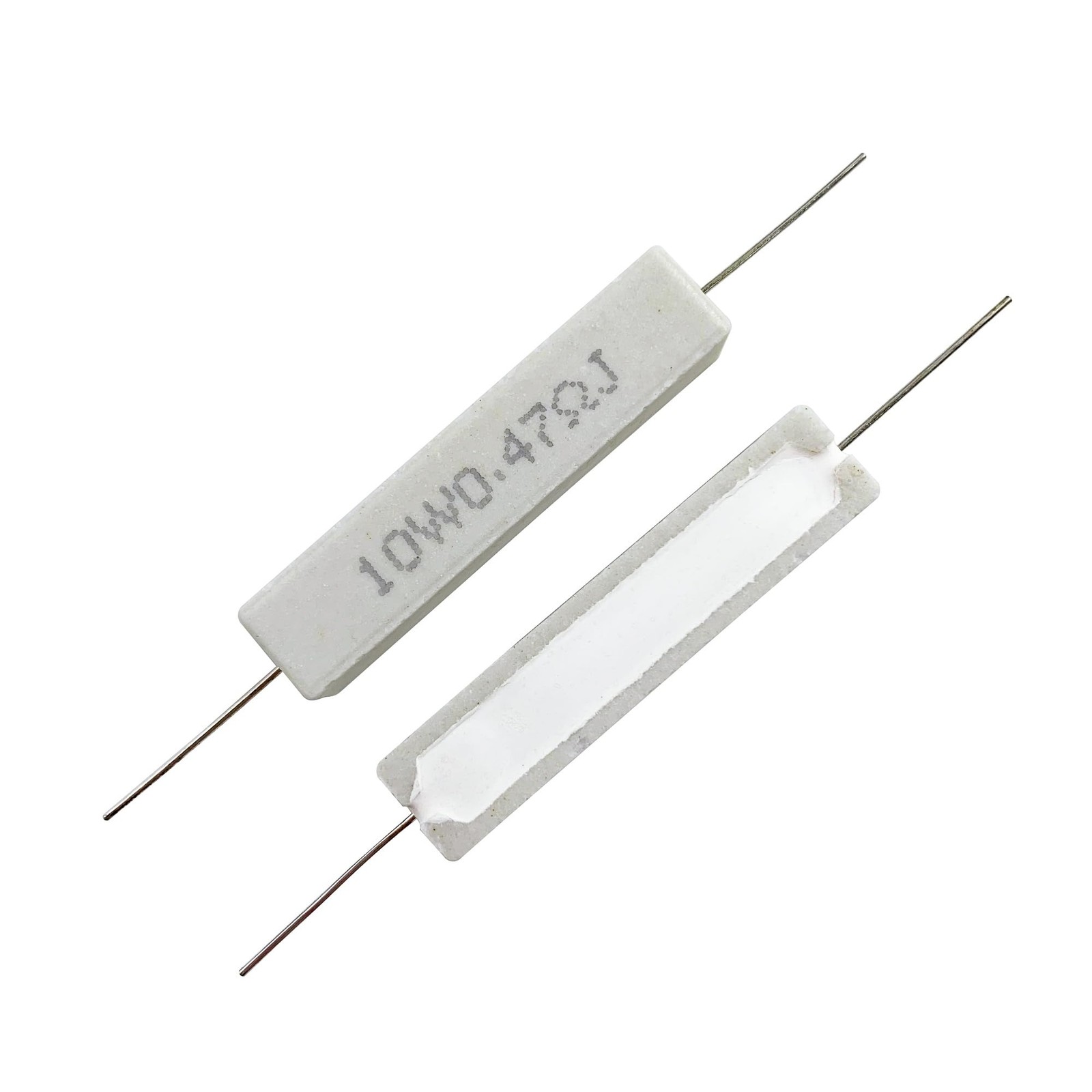 MOKMMKIT 25 Values 50 Pieces Ceramic Cement Resistor 0.05Ω-100Ω 50PCS, gray