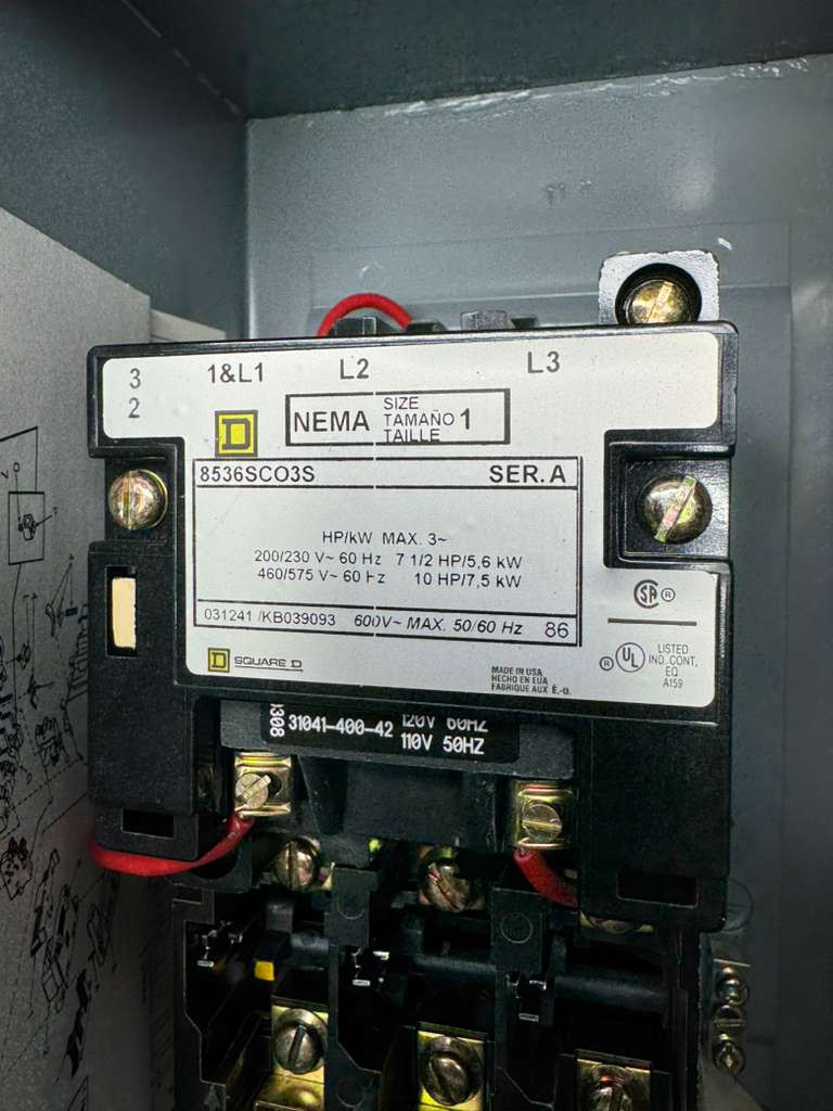 Square D 8536SCA3V02S AC Magnetic Starter Series A, 8536SCO3S, 31041-400-42