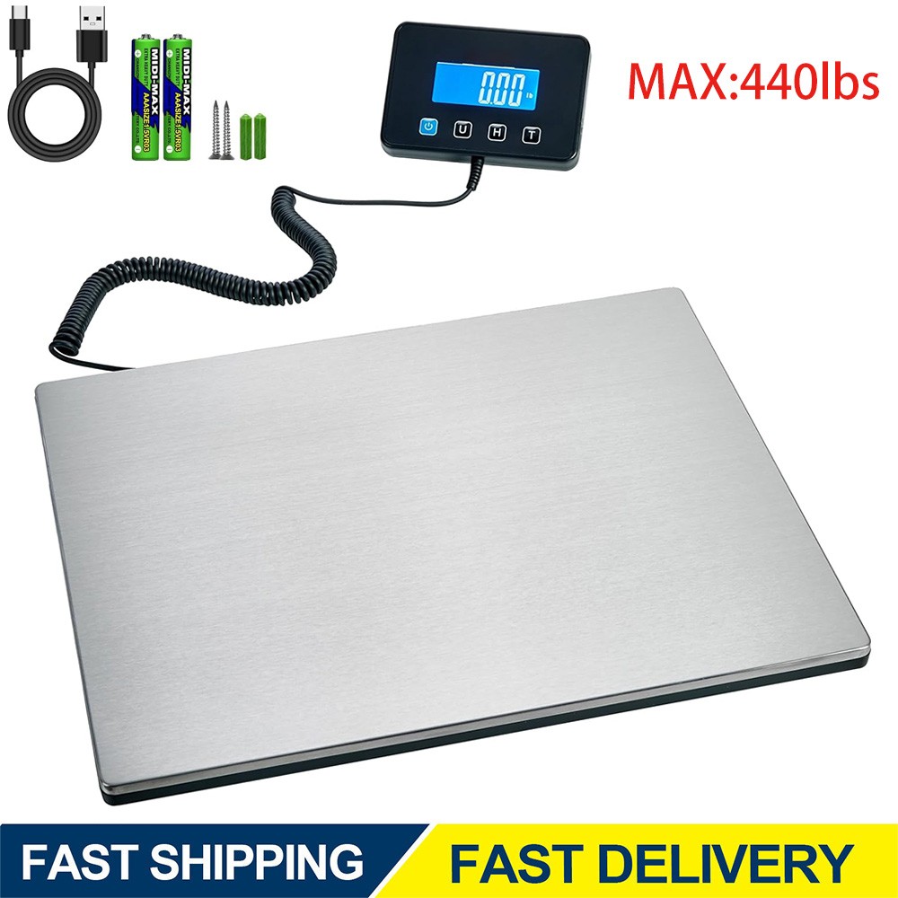 Shipping Scale Digital Postal Scale 440 lbs x 0.7 oz. AC/DC Package LCD Display