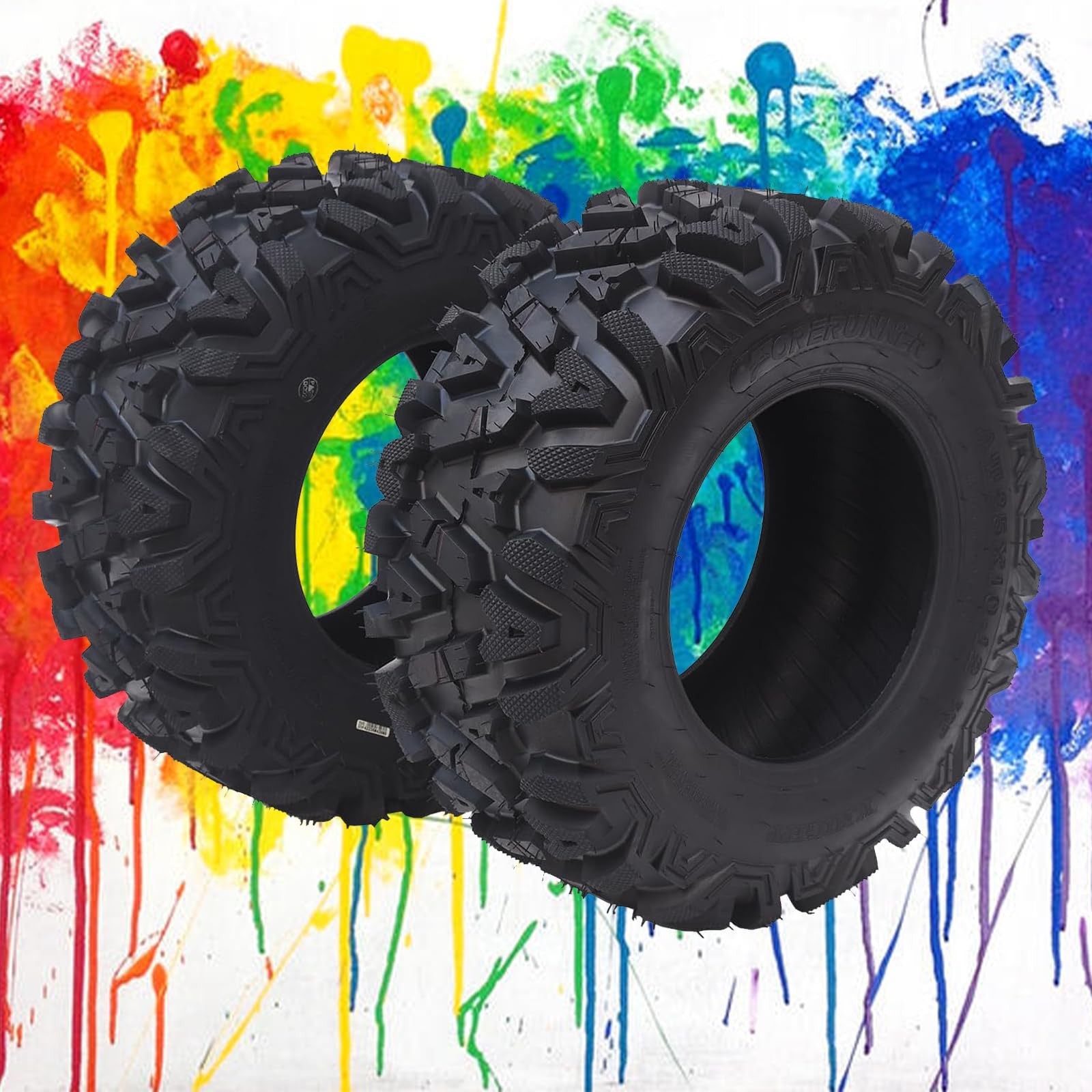 24×8-12 ATV UTV Tires Set of 2 6PR All-Terrain Off-Road Tubeless