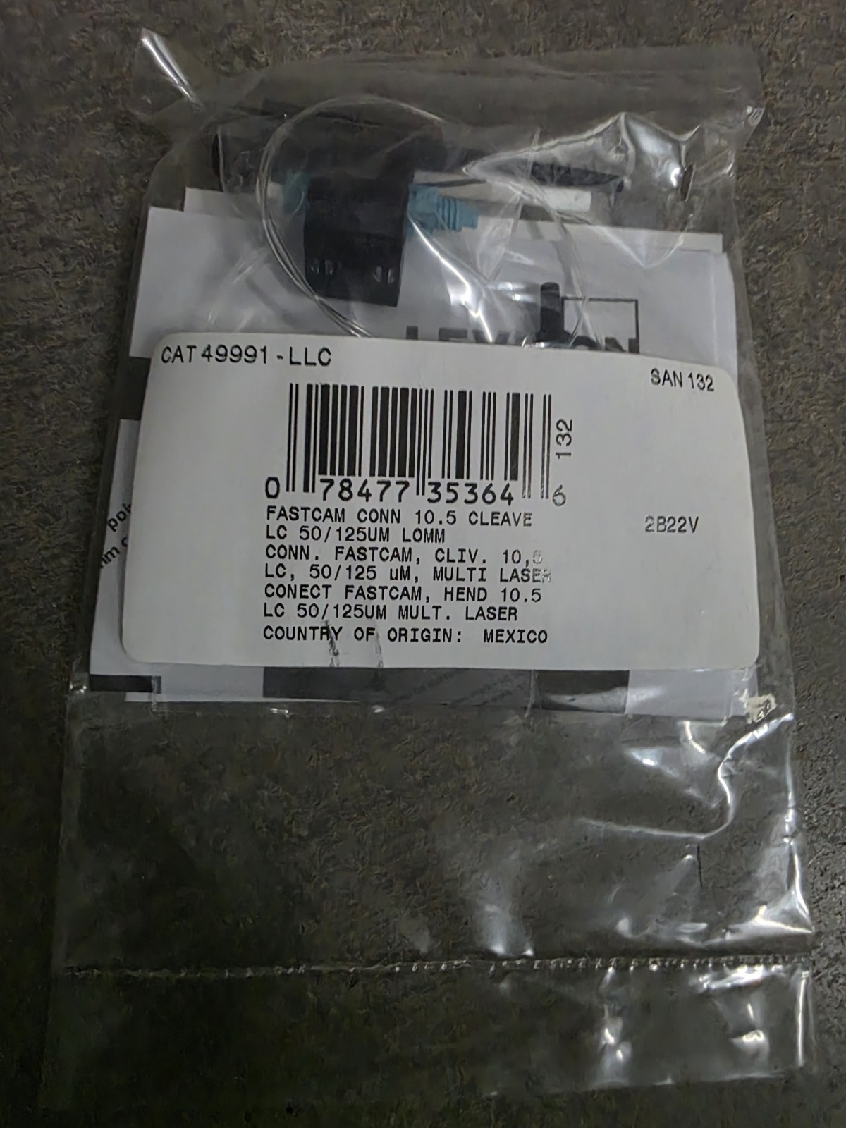 49991-LLC Leviton FastCAM Pre-polished Connector LC Aqua 50/125μm MM – NEW STOCK