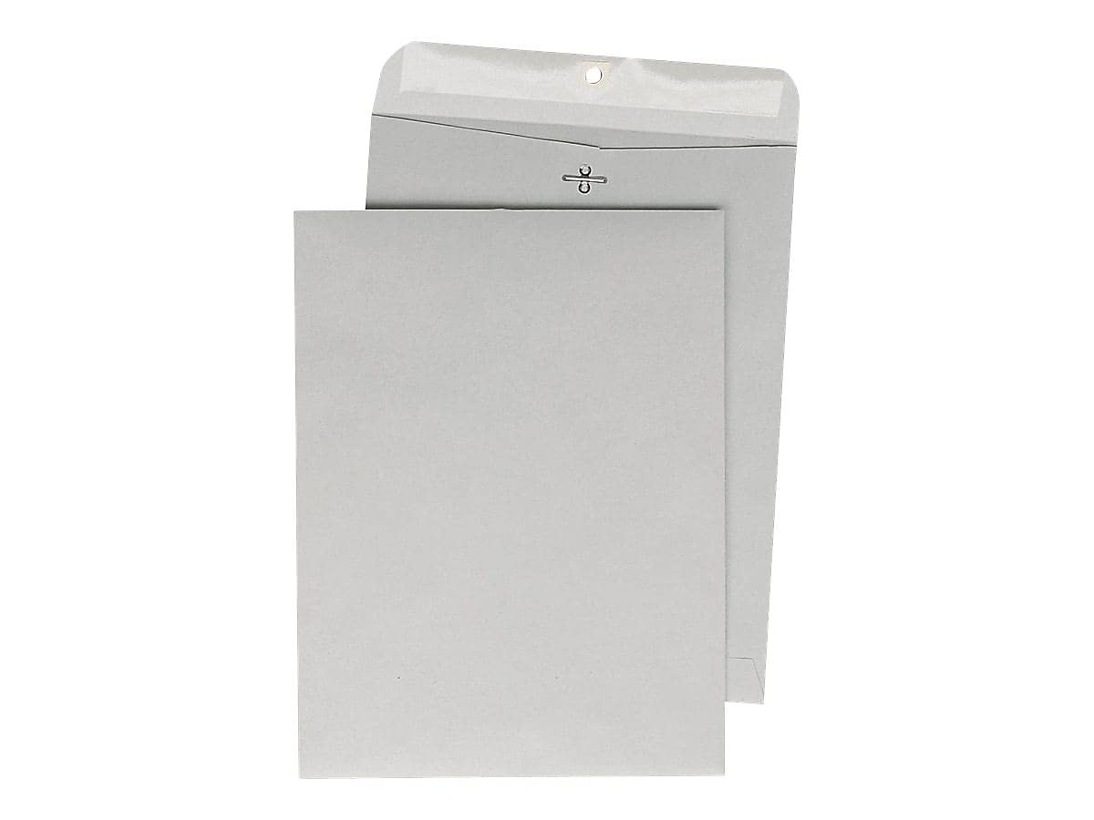 Park 38610 Clasp Envelope, 12 x 15 1/2, 28lb, Executive Gray, 100/Box