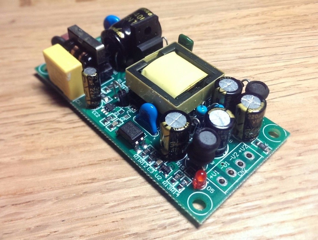 15V DC 500ma Dual Power Supply – Rhodes DIY PCB – ++15 or +-15vdc 10W