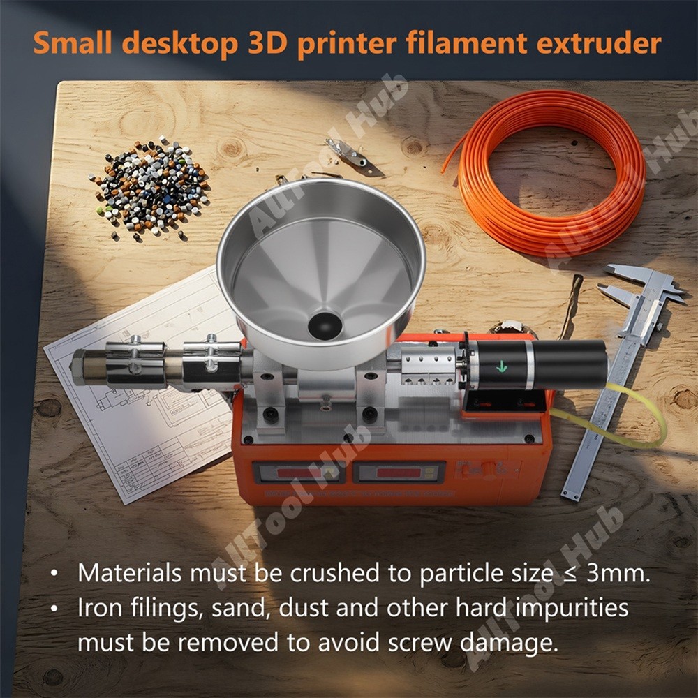 Desktop Filament Extruder 1.75mm 110V PLA ABS PETG Recycler Maker for 3D Printer