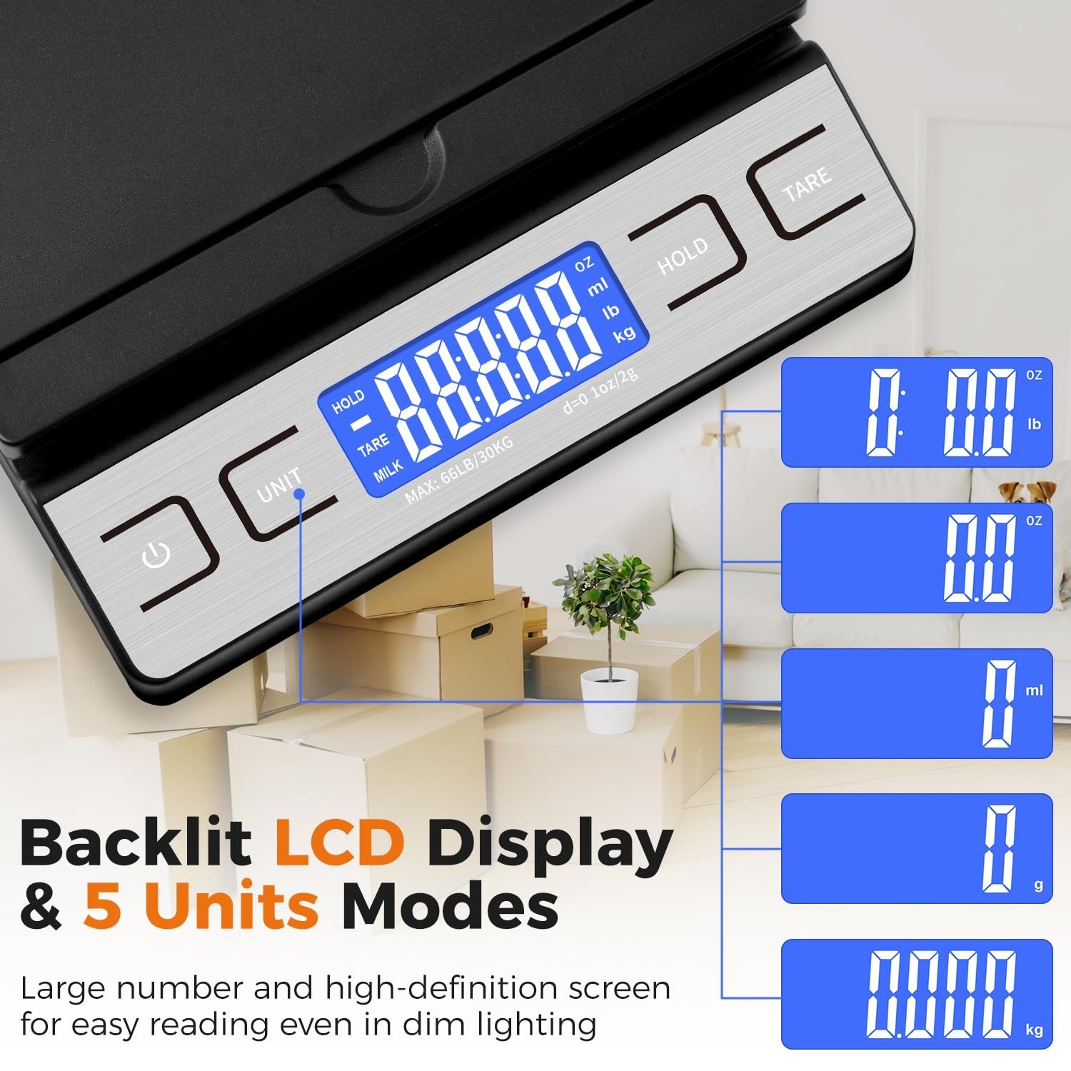 Escala De EnvIo Bascula 66 Lbs Comercial Digital En Gramos Y Libras Para Paquete