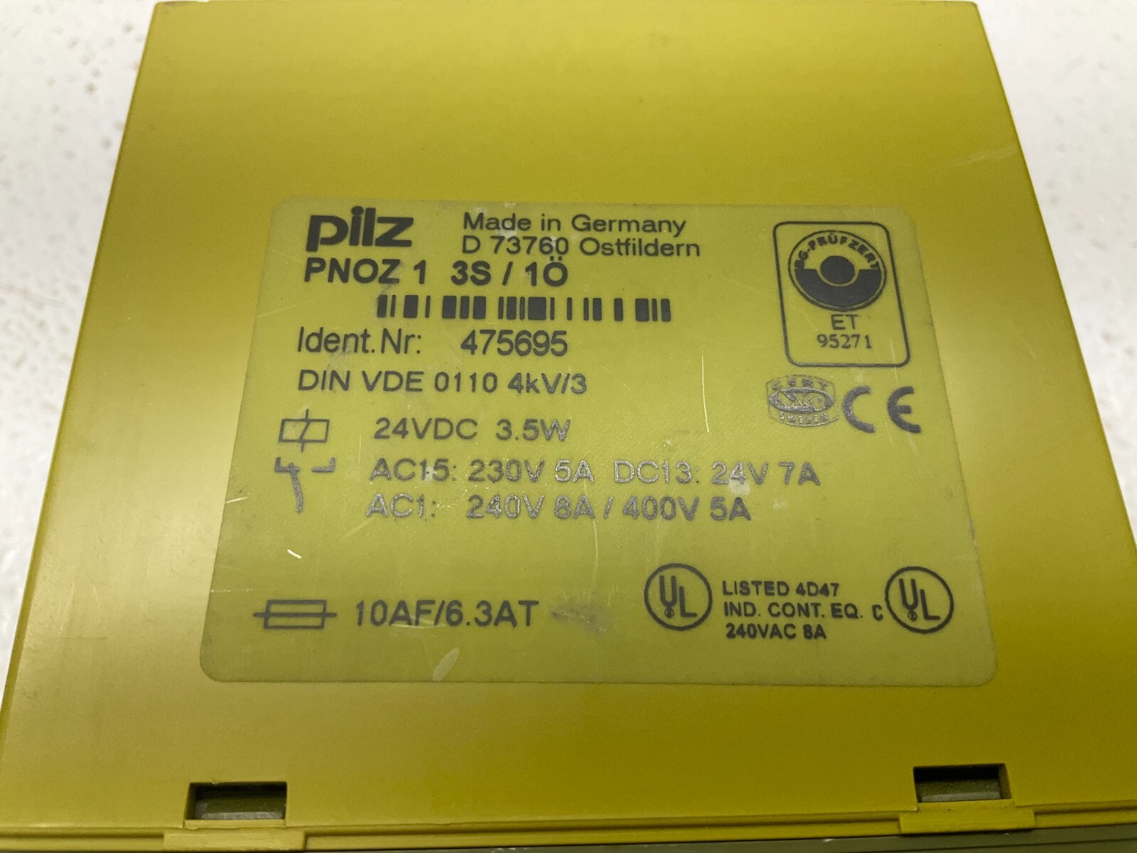 Pilz PNOZ 1 3S/1O Safety Relay 24 VDC PNOZ13S/1O PN0Z 475695 (TSC)