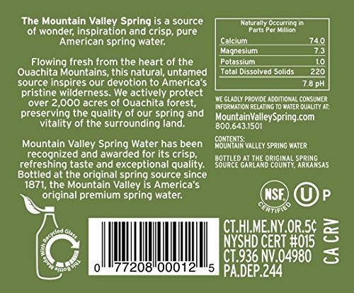 MOUNTAIN VALLEY Spring Water, Glass, Size 333 ML, (Pack of 24)