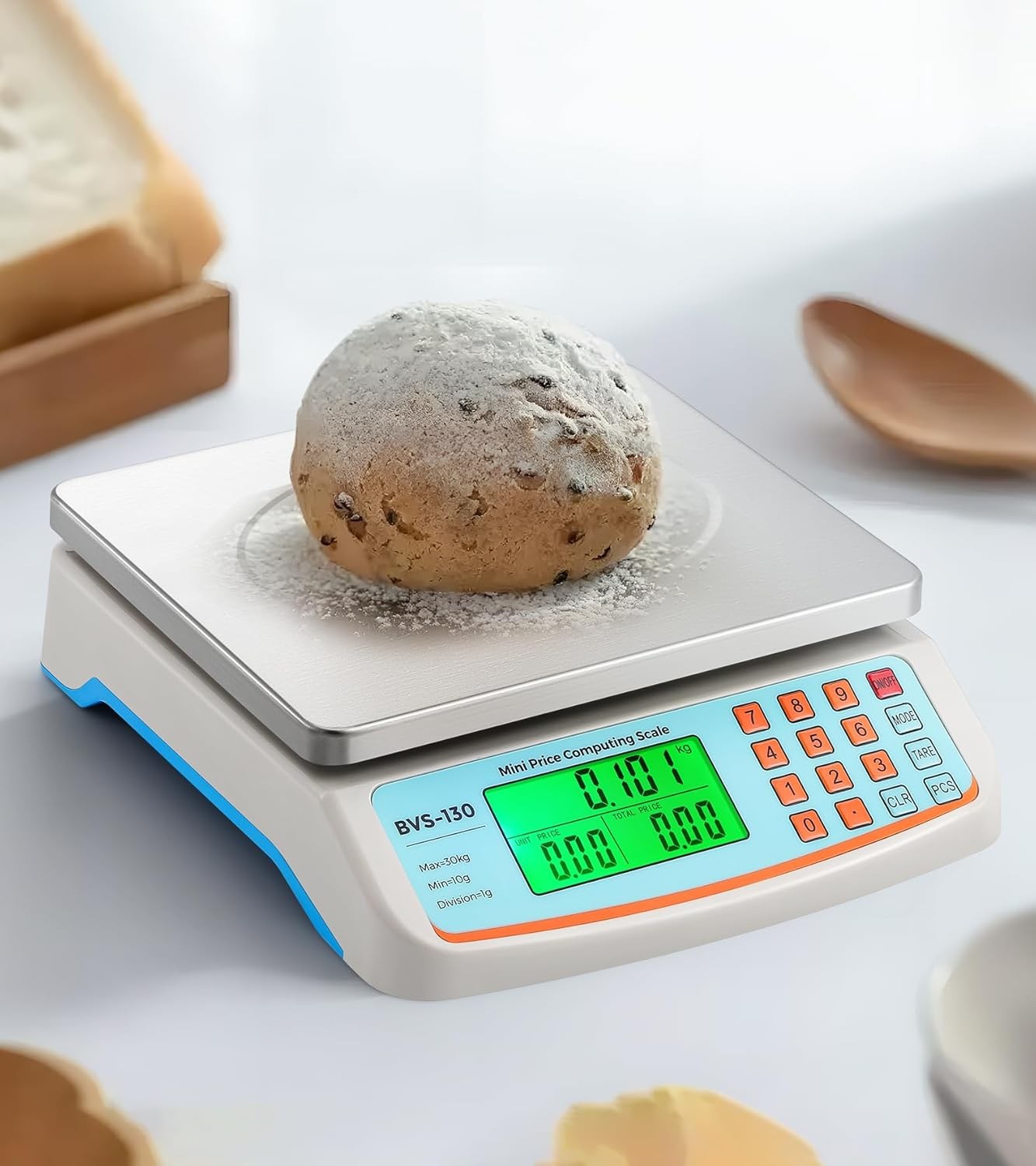 Commercial Food Scale 66Lb/ 30Kg with Stainless Steel Platter Price Computing Sc