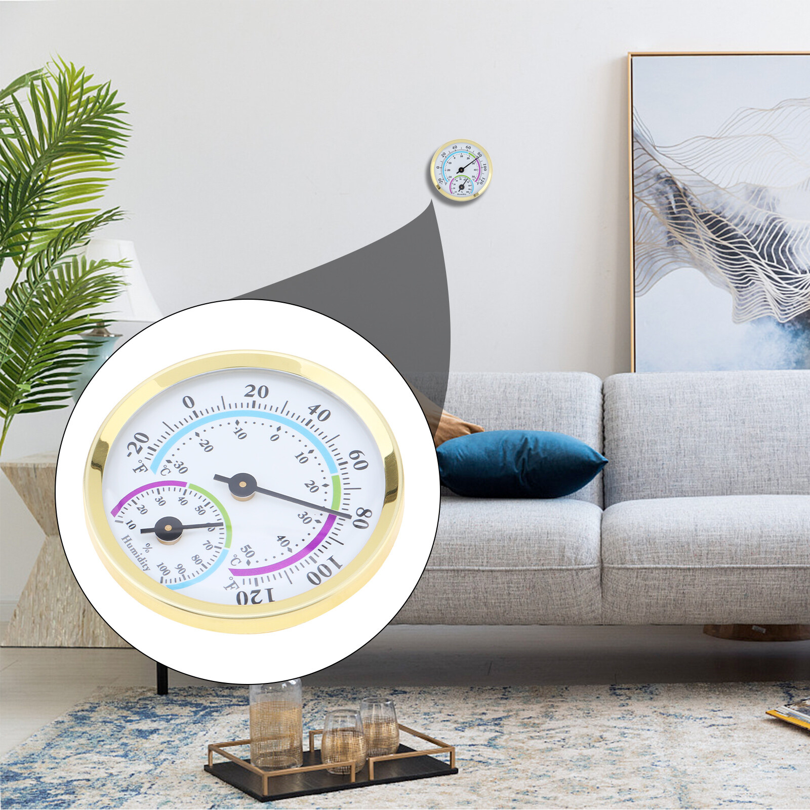 Thermometer Mount Wall Garden Greenhouse Home Indoor&Outdoor Humidity Meter US