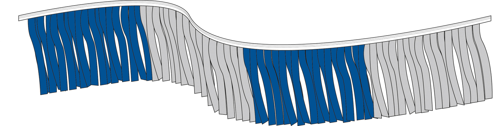 SSWBasics 60 foot Blue/Silver Metallic Fringe Pennant- Multi-Color Pennant