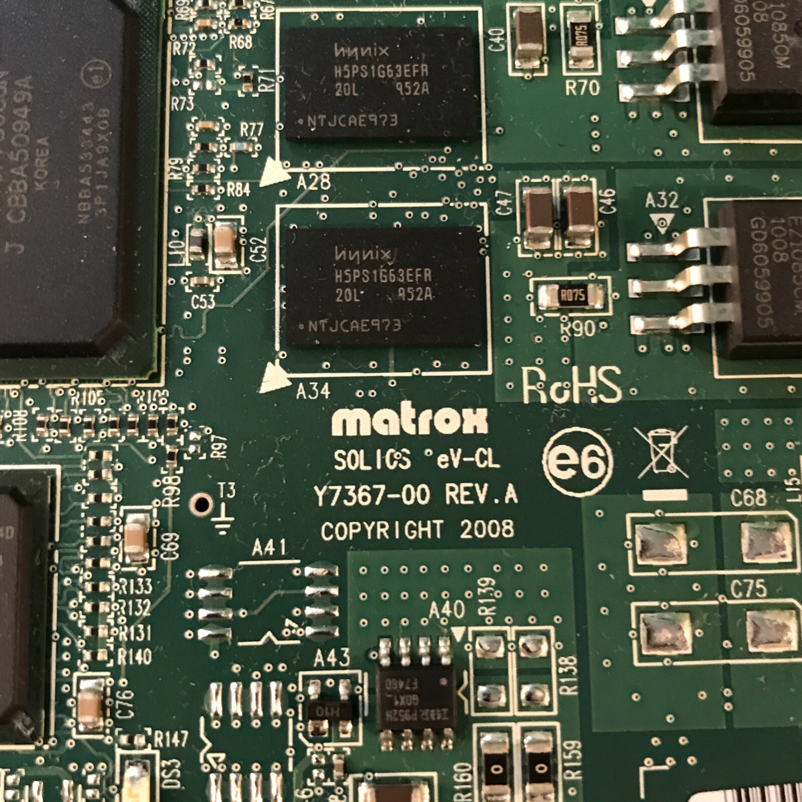 MATROX SOLIOS eV-CL Y7367-00 REV.A SOL2MEVCLB Frame Grabber