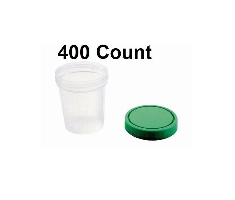 400 Count Urine Specimen Container Cup 4 oz Sample Collection Screw Cap Graduate