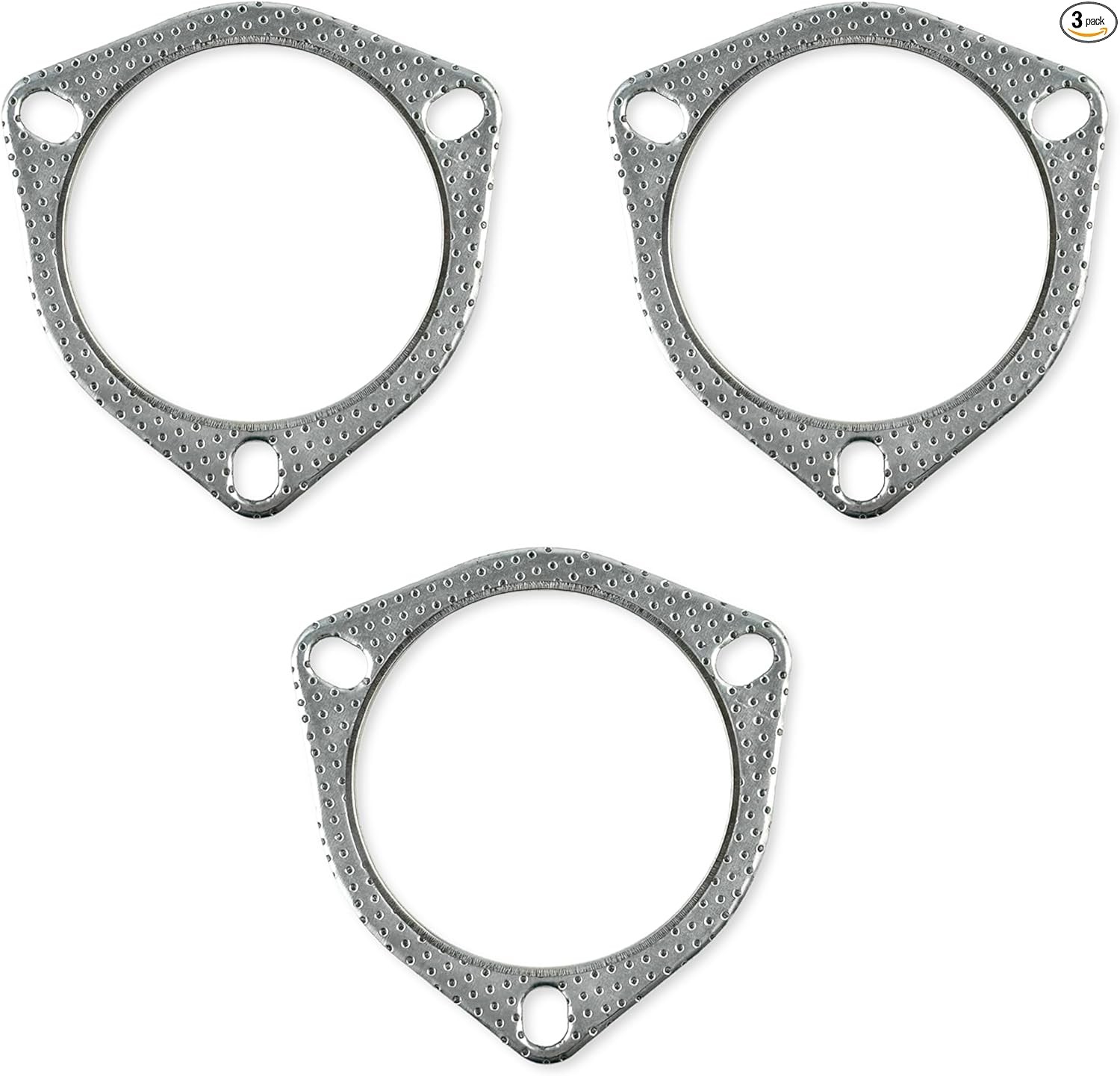 3.5in 3-Bolt Exhaust Gasket w/Fire Ring High-Temp Muffler Ga Size: 3.5”-3 Bolt