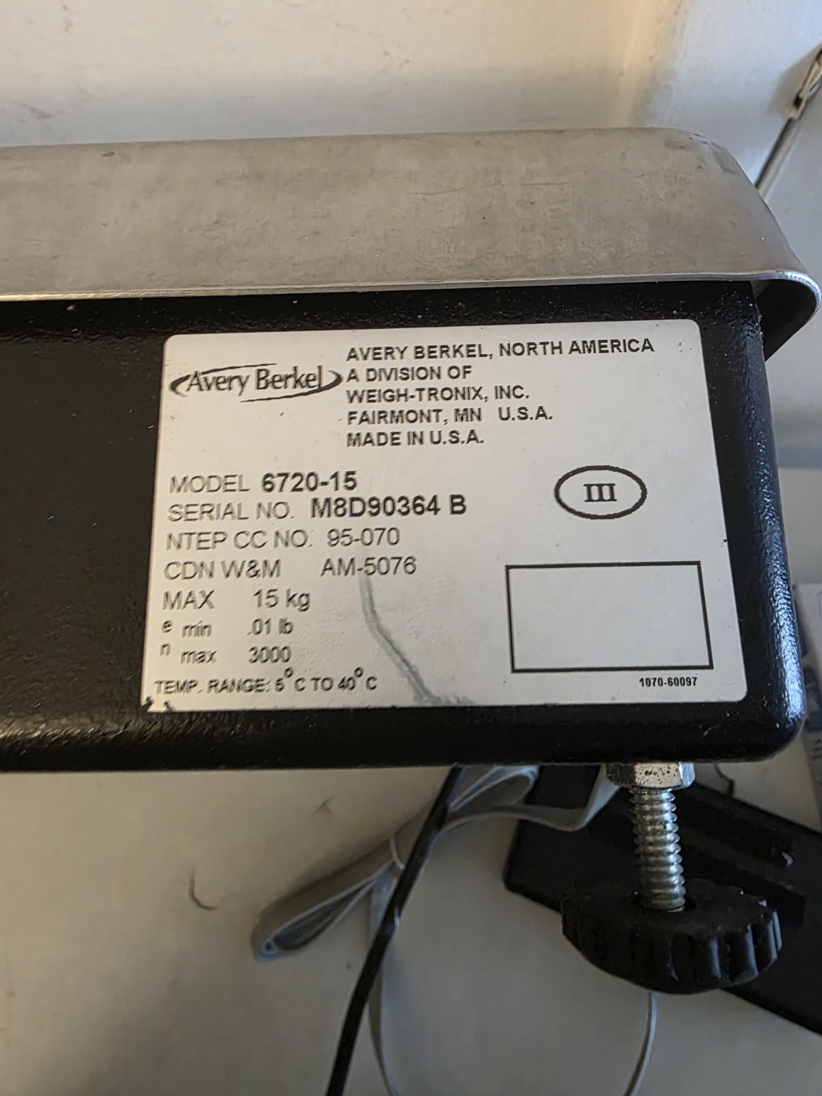 Weigh-Tronix 6710-15 15 Kg 30 Lbs Bench Computer Scale Avery Berkey & Display