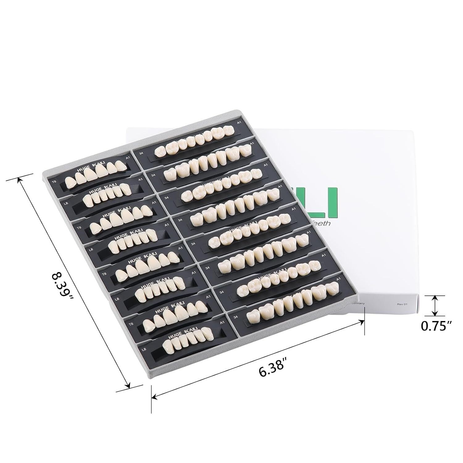 28Pcs/Set Dental Acrylic Resin Denture False Teeth A1 A2 A3/T6 T8 Upper &Lower