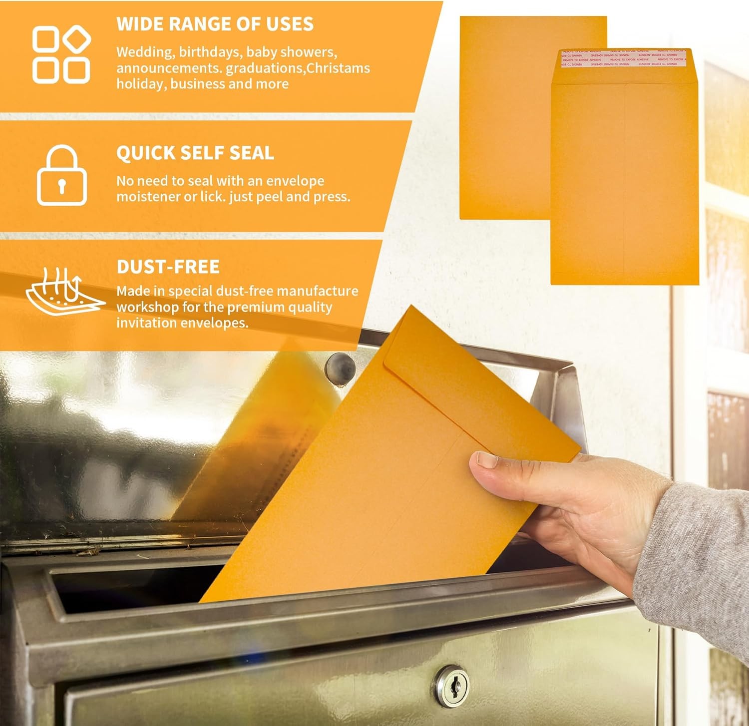 100 Pack 6×9″ Kraft Catalog Mailing Envelopes Mailers Peel Self Seal