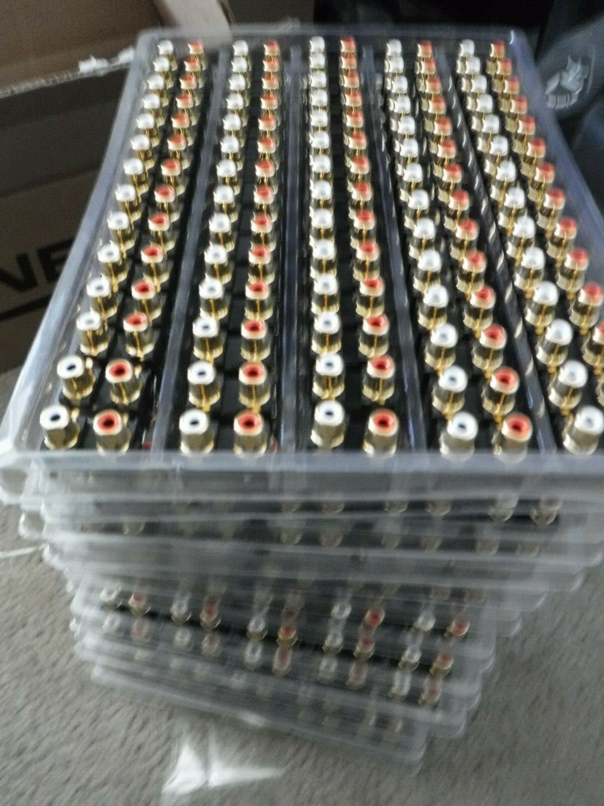 Lot 70 PCB Mount RCA Female Stereo Audio Jack AV Gold Plated Connector Red/White