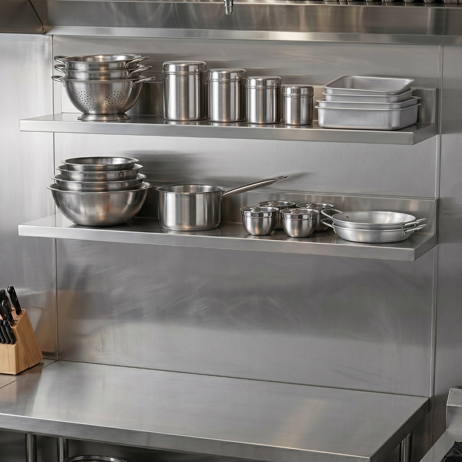 30 in. Stainless Steel Wall Shelf (2 Pack) – 30 in. x 8.6 in. x 3.5 in.