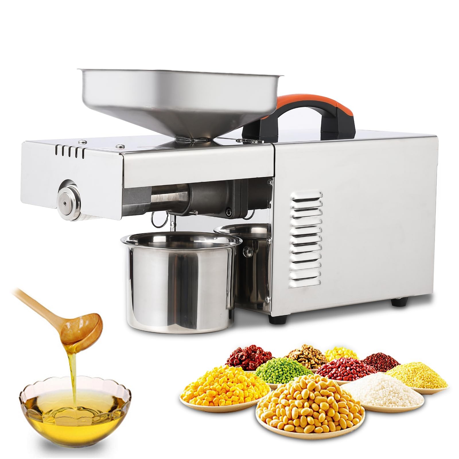 900W Commercial Automatic Oil Press Machine Stainless Steel Oil Extractor Food