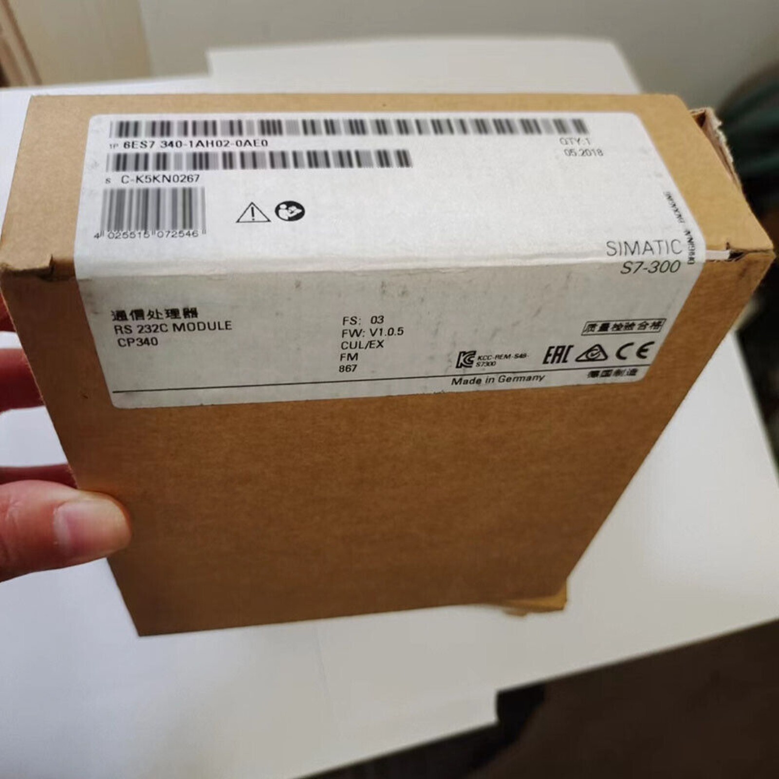 New Siemens 6ES7 340-1AH02-0AE0 6ES7340-1AH02-0AE0 SIMATIC S7-300 CP 340