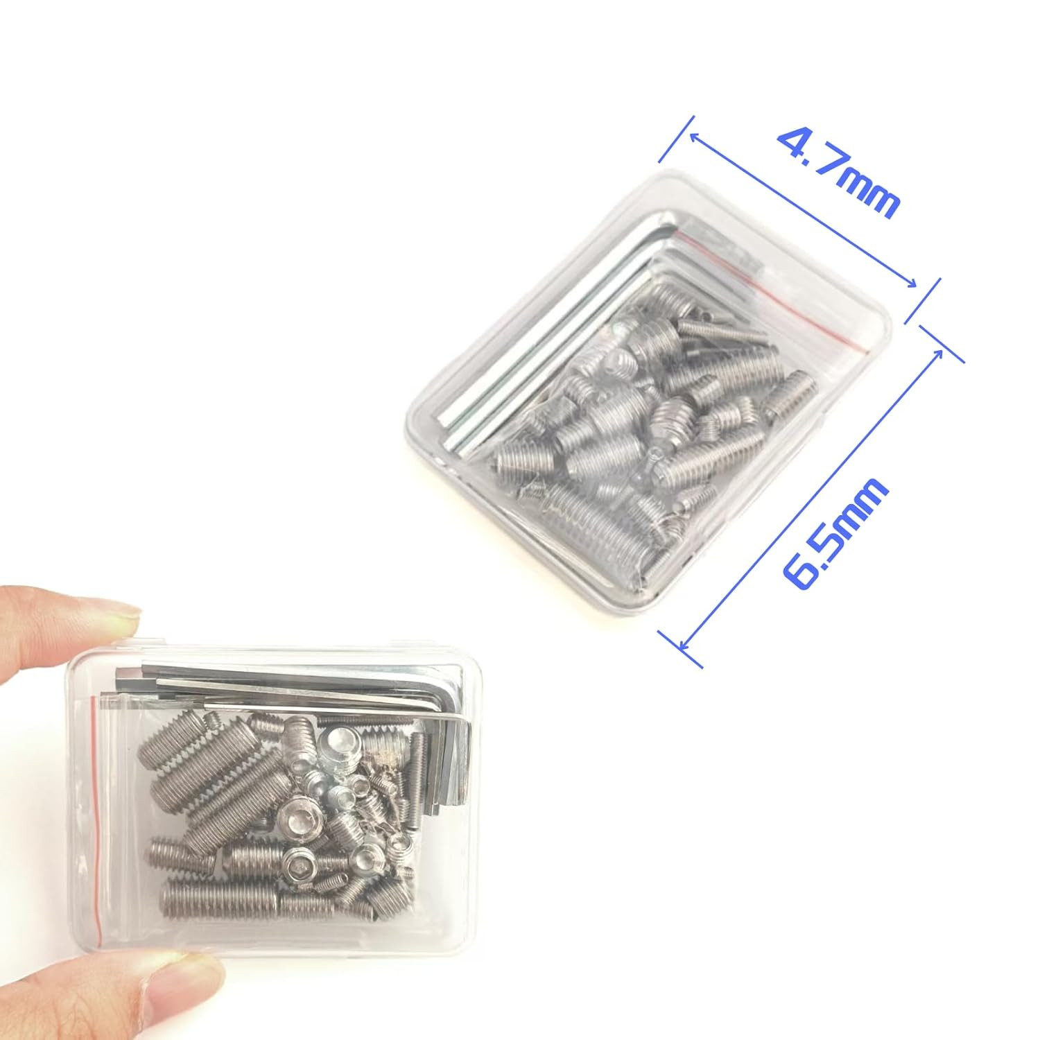68 Pcs 24 Sizes Set Screw Assortment Kit, Metric Hex Socket Grub Screws, 304