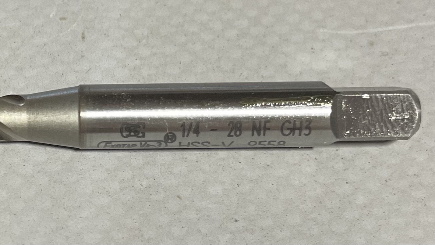 OSG 1732708 1/4-28 Spiral Flute Tap GH3 3fl Bottoming TiCN