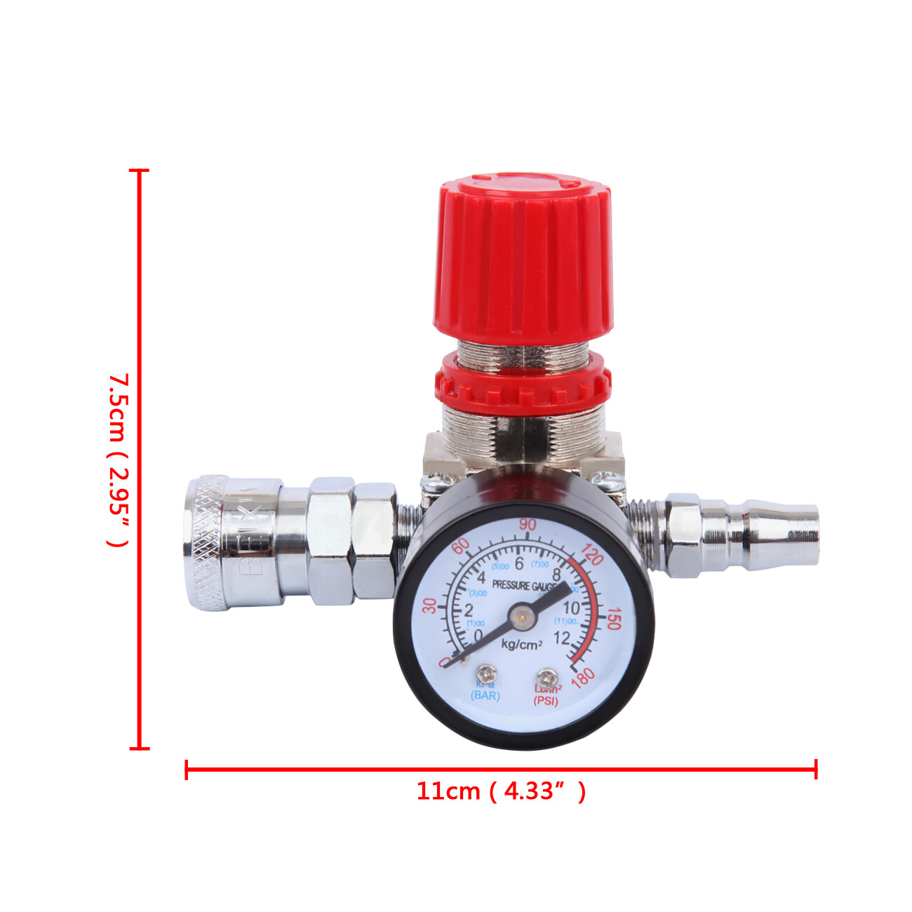 1/4″ Air Pressure Regulator For Air Compressor System 175PSI Pressure Gauge