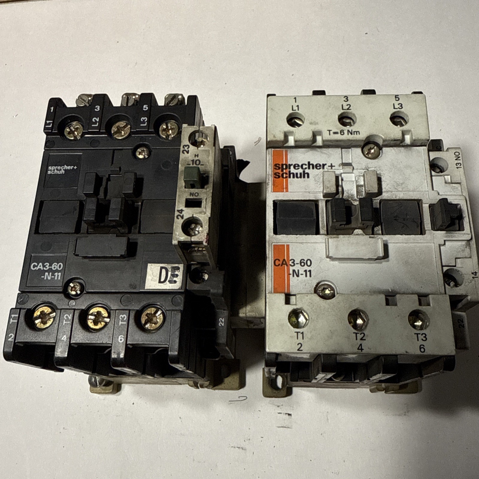 (2) GENUINE SPRECHER+SCHUH CONTACTOR # CA3-60-N11-120VAC / COIL 120VAC
